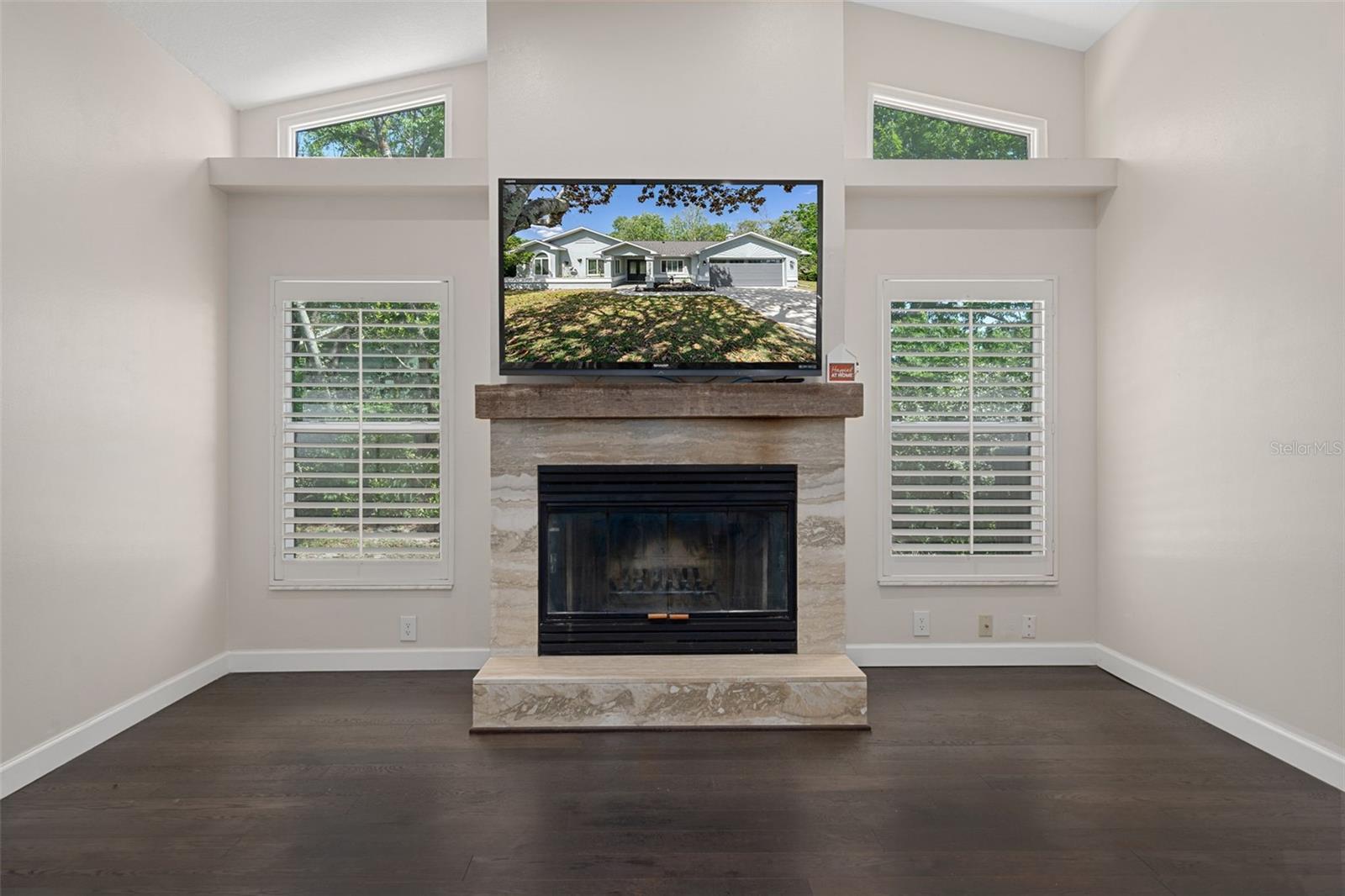 Stunning Wood Burning Fireplace in Family Room