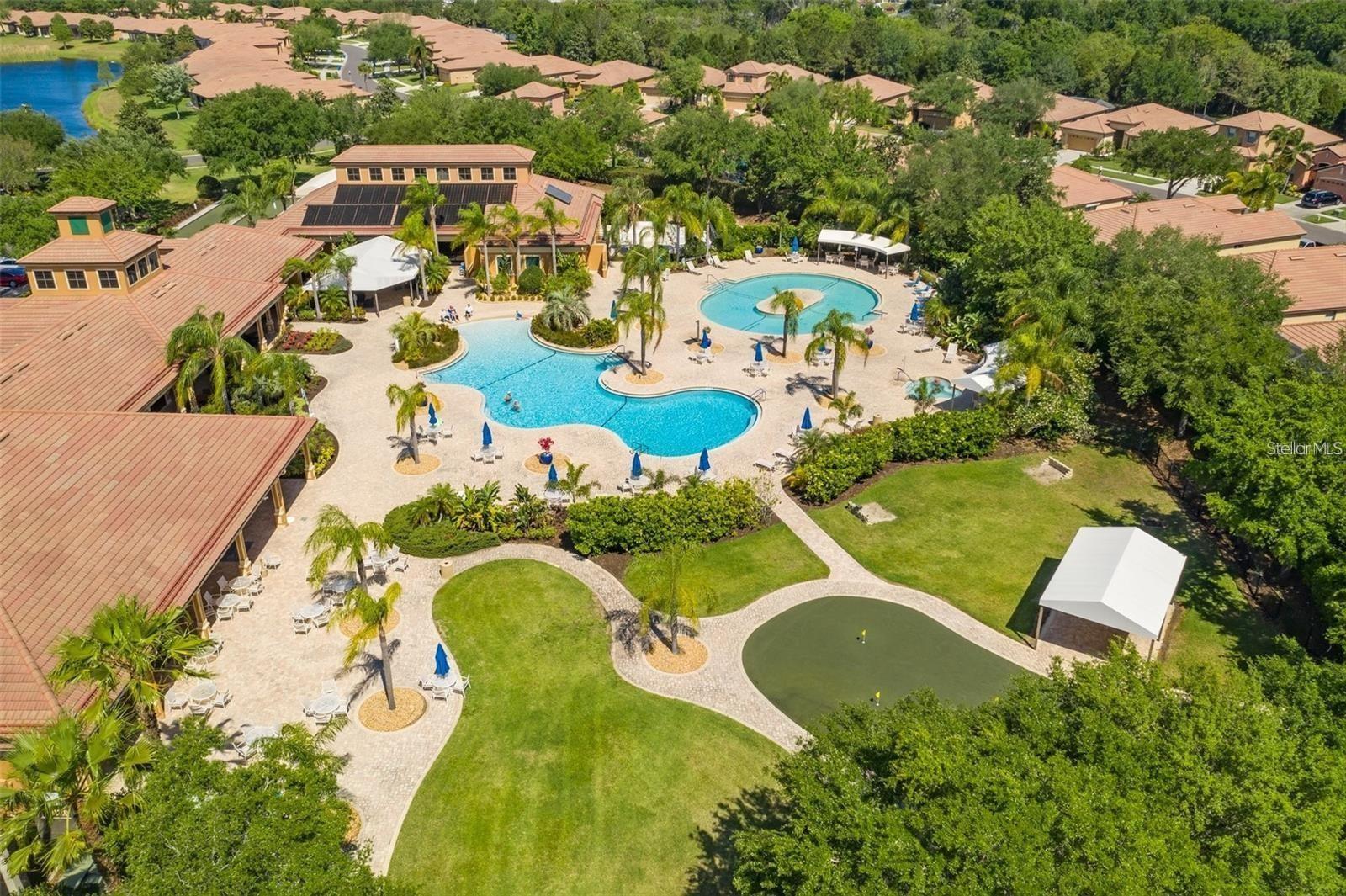 Aerial View Community Pool Area