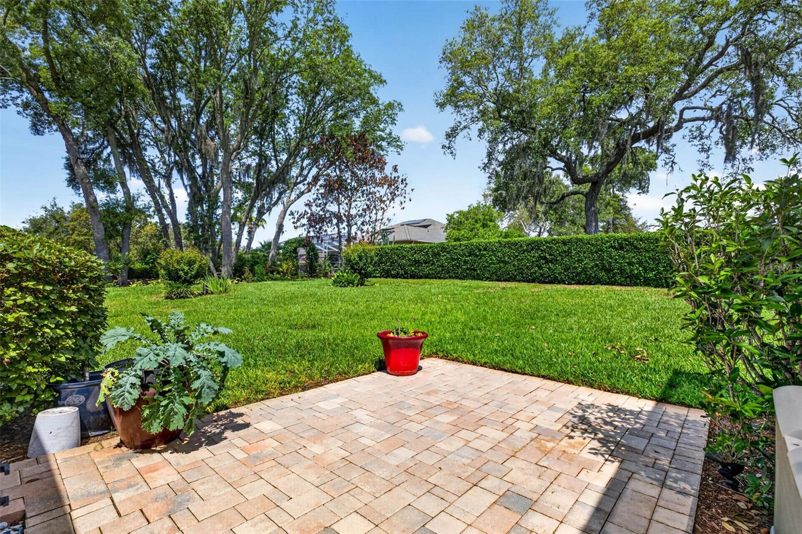 Extended paved area in the back