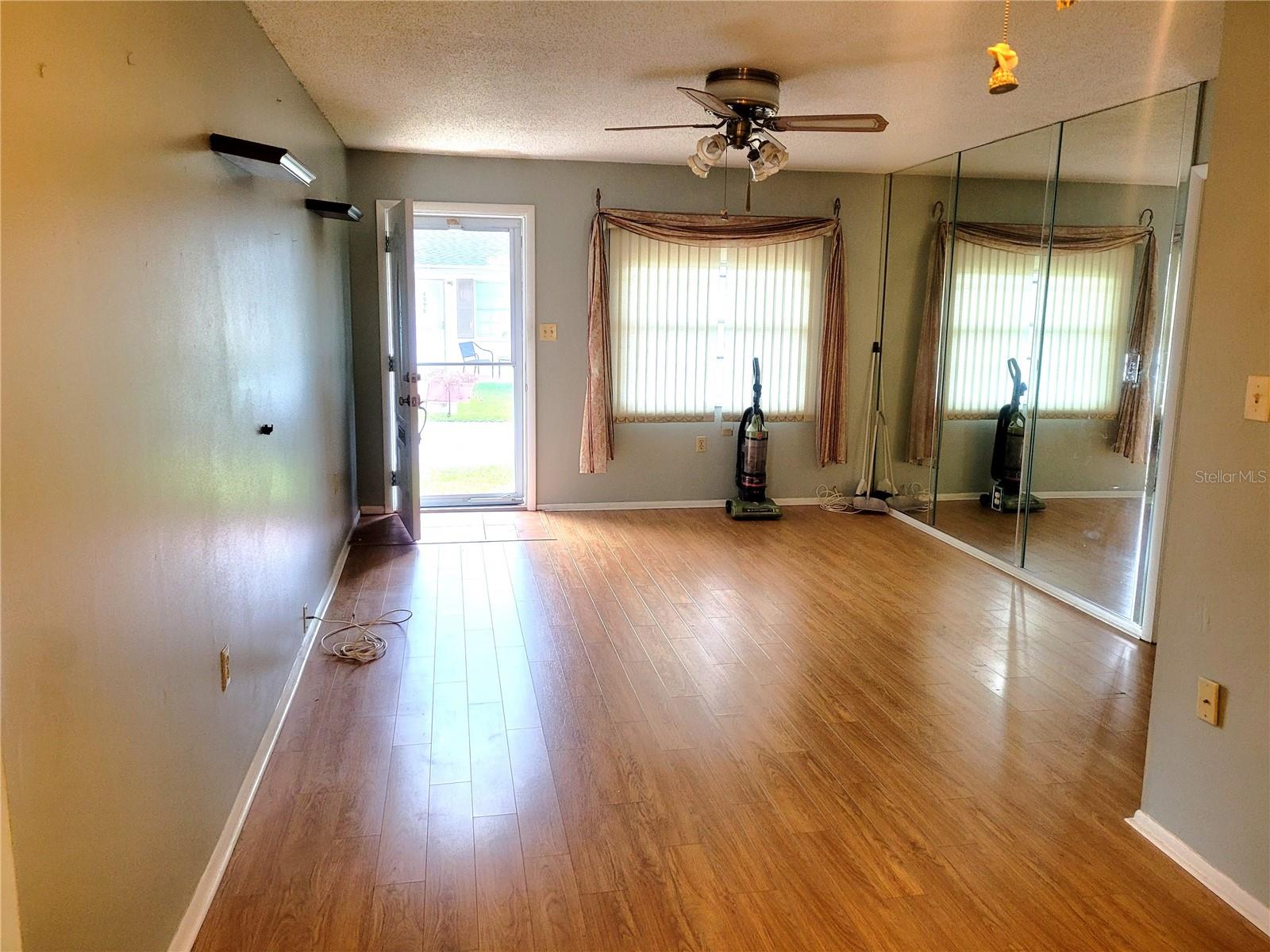 view from dining room into living room