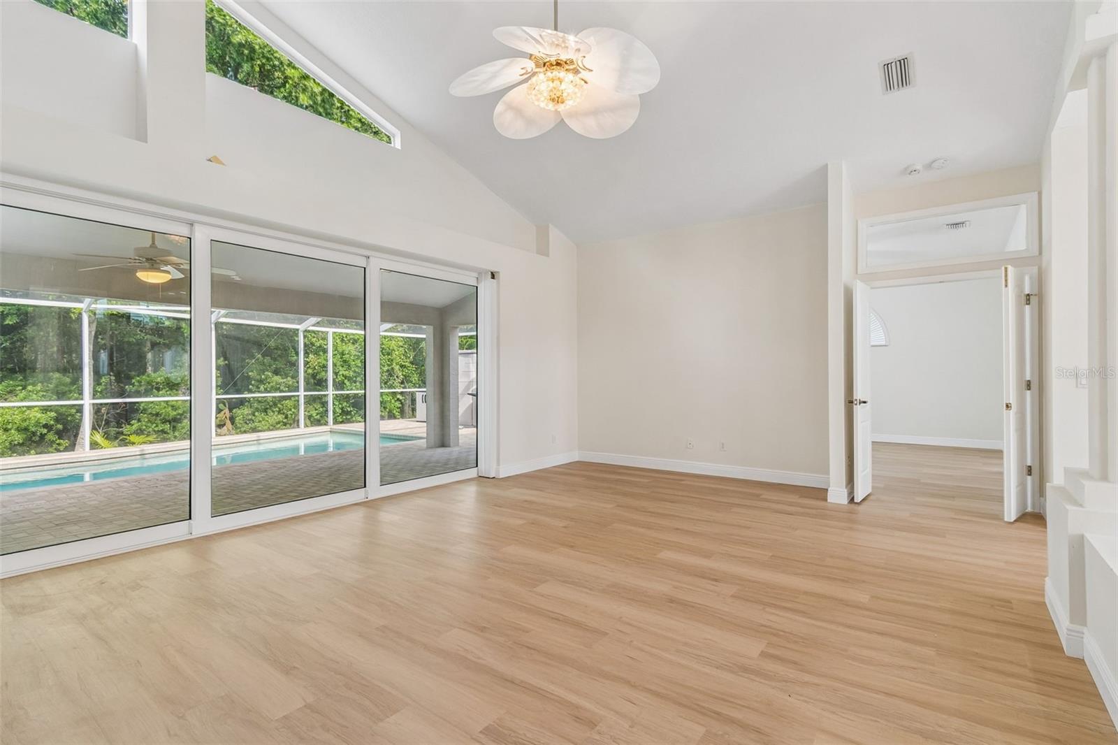 It doesn't get any better than this with private and lovely wooded views of your conservation property past the pool!