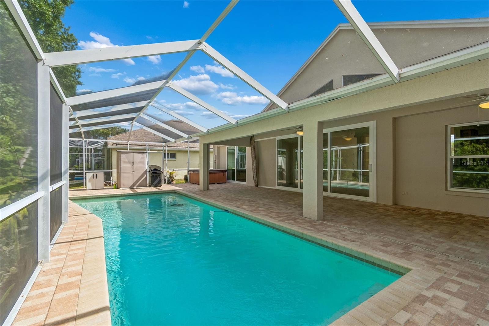 Enjoy year round swims in this heated 31 X 10 foot sparkling pool!