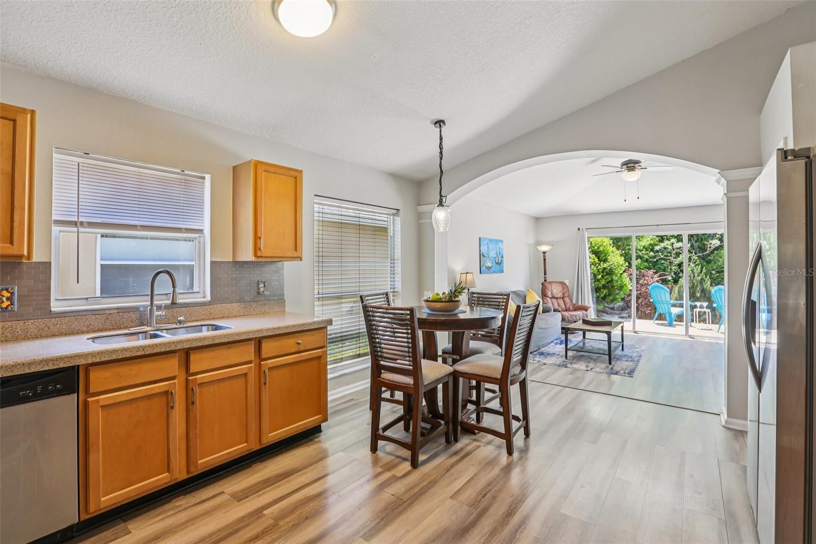 Kitchen flows into family room