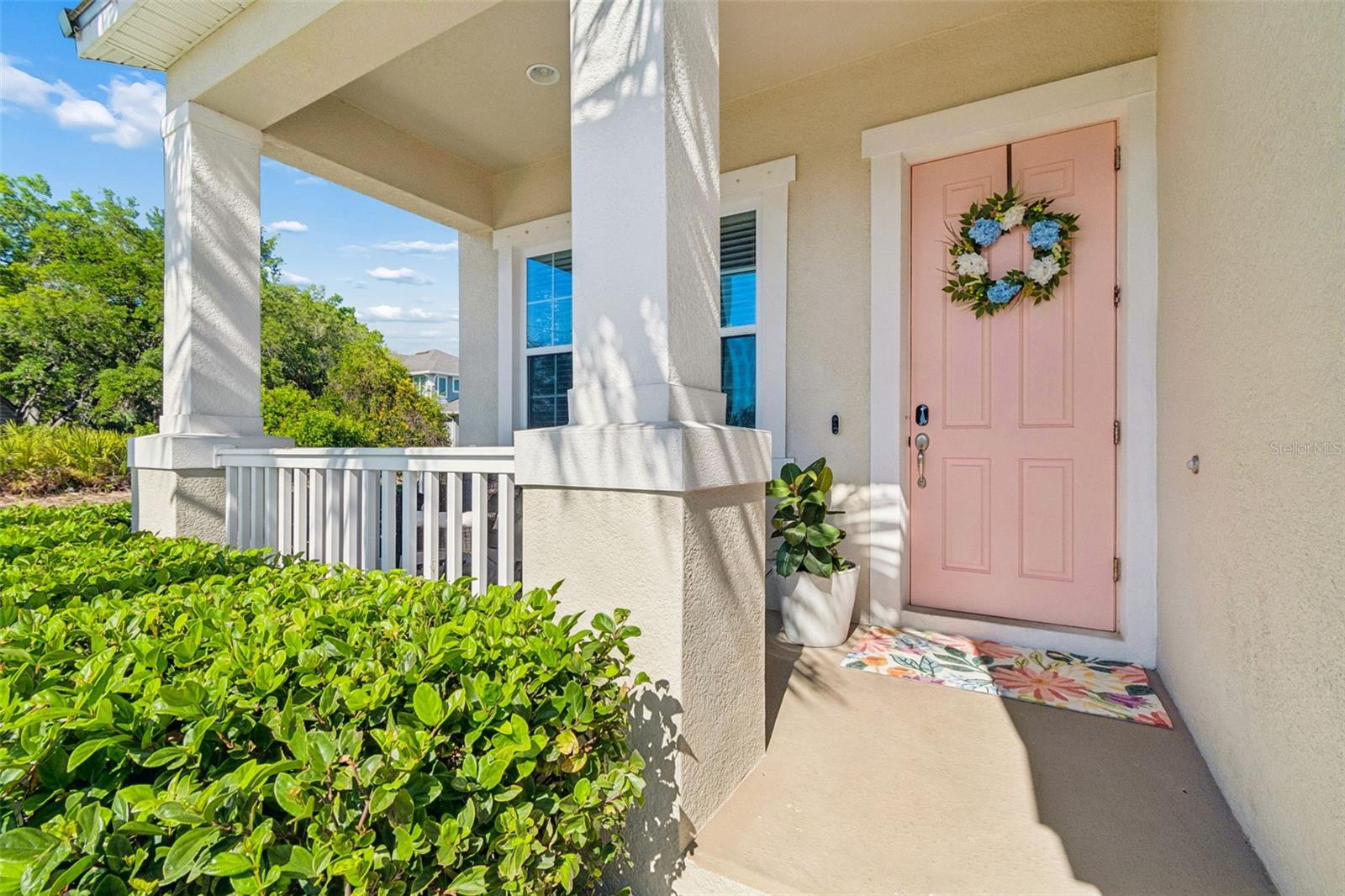 Wide view of the porch