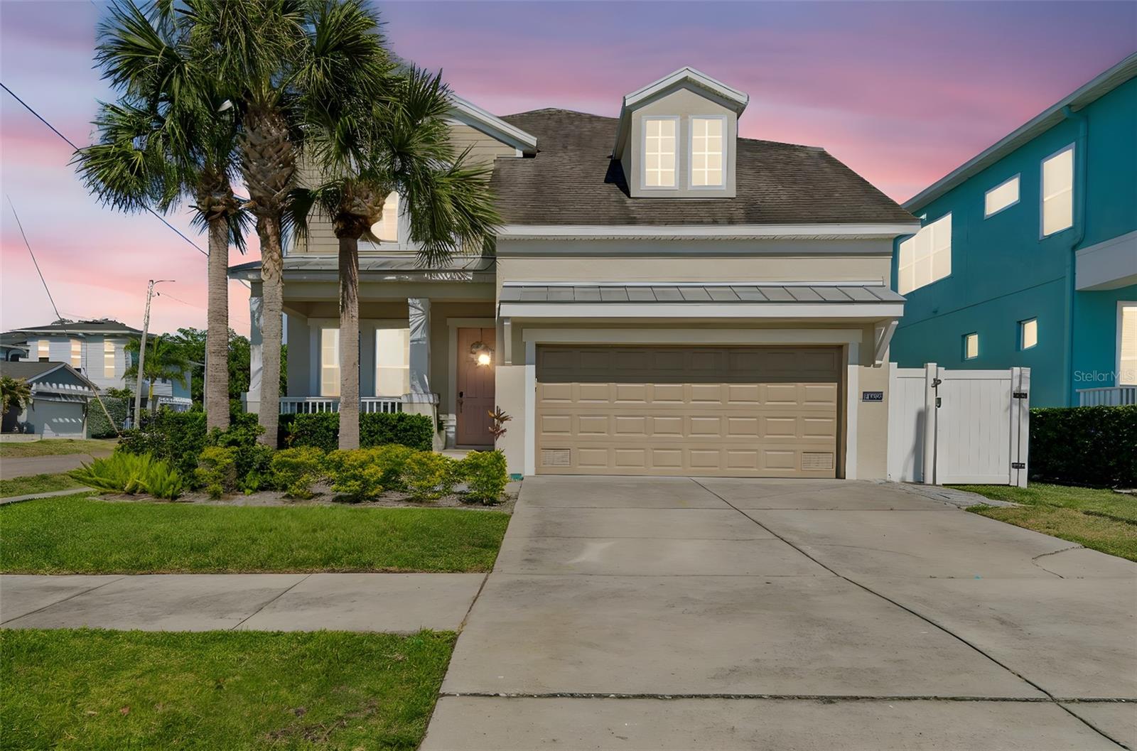 Sunset View of Front of Home