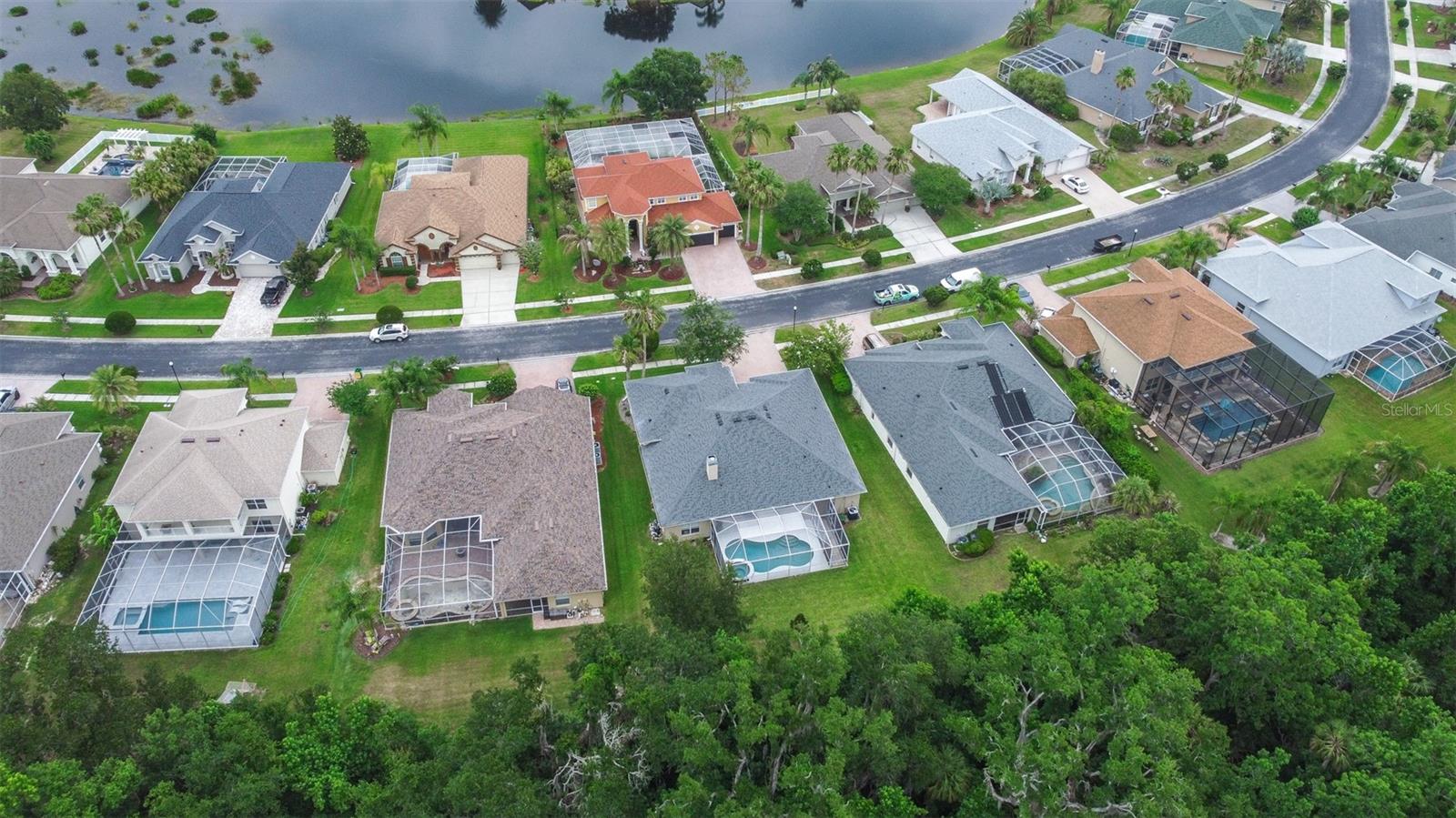 Aerial view of neighborhood