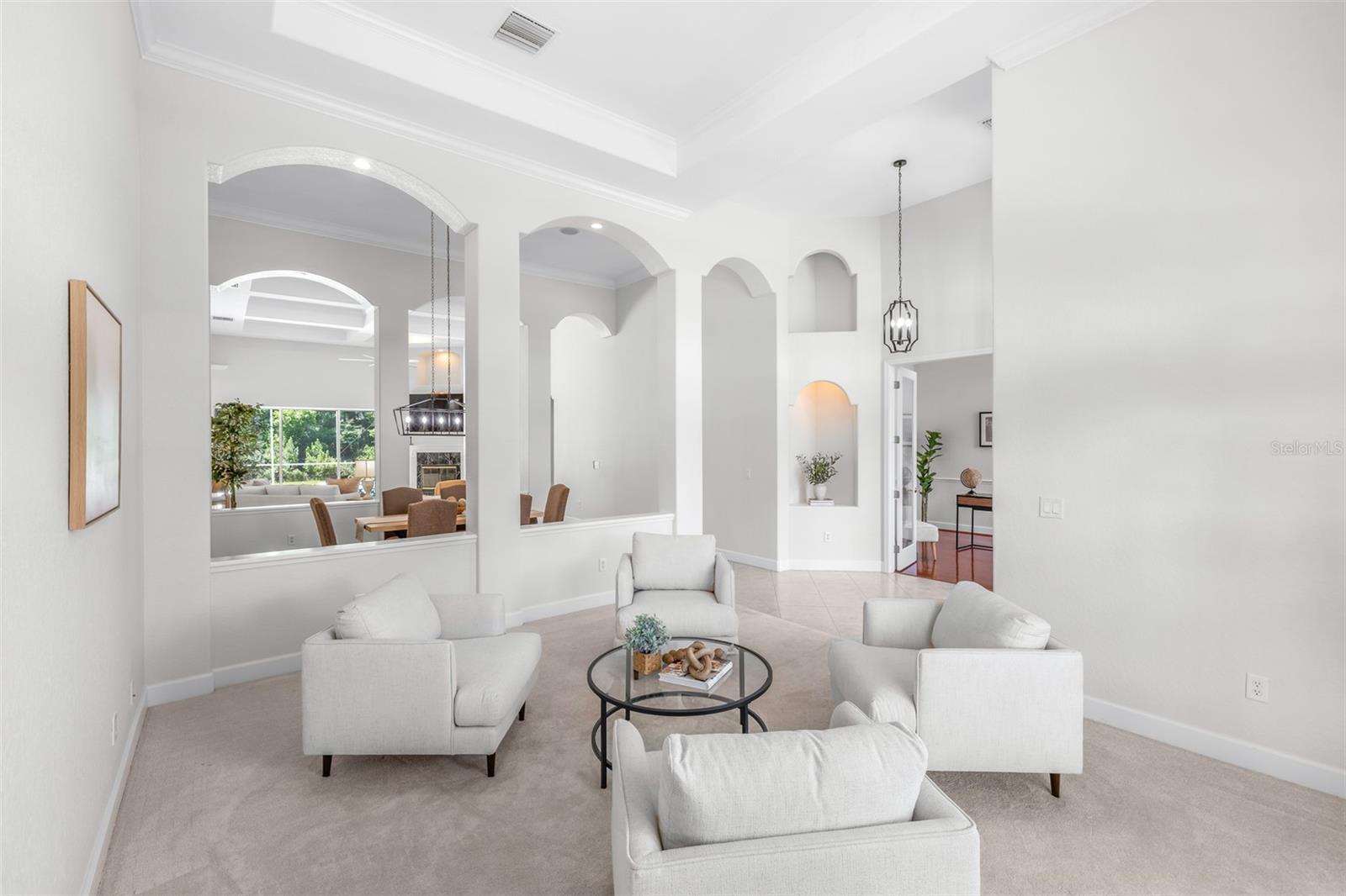 Open concept with high ceilings throughout the home