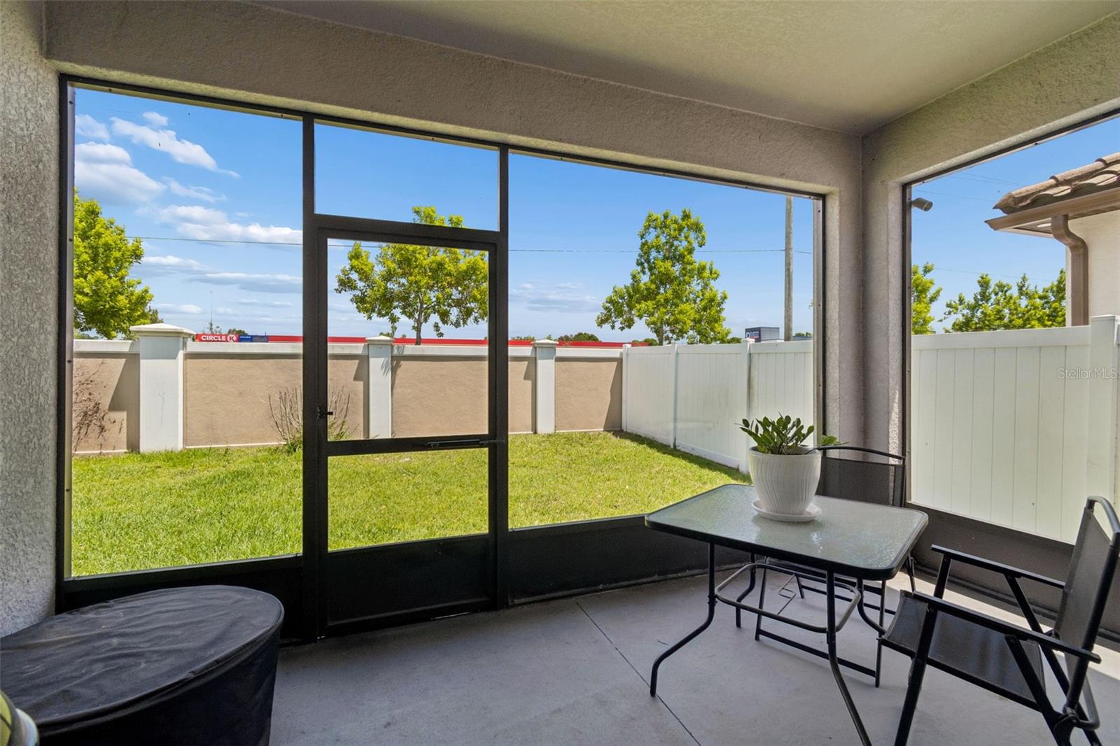 Sun-drenched screened lanai