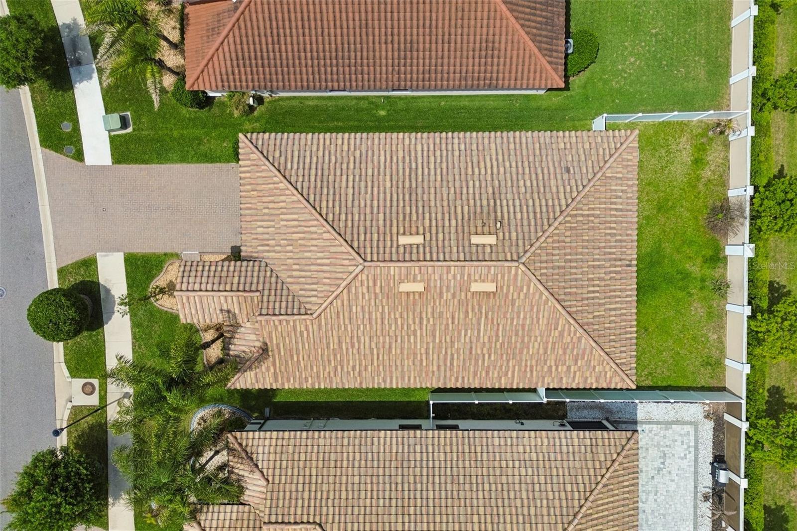 Aerial front elevation of the home showcasing curb appeal