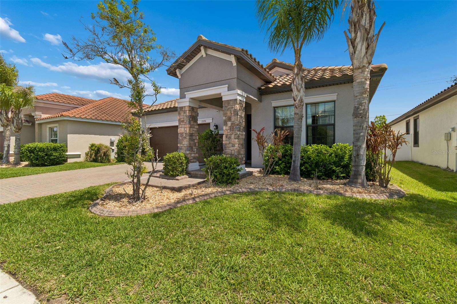 Stunning stone-accented entrance