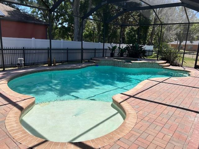 Pavers Screened Pool and Spa