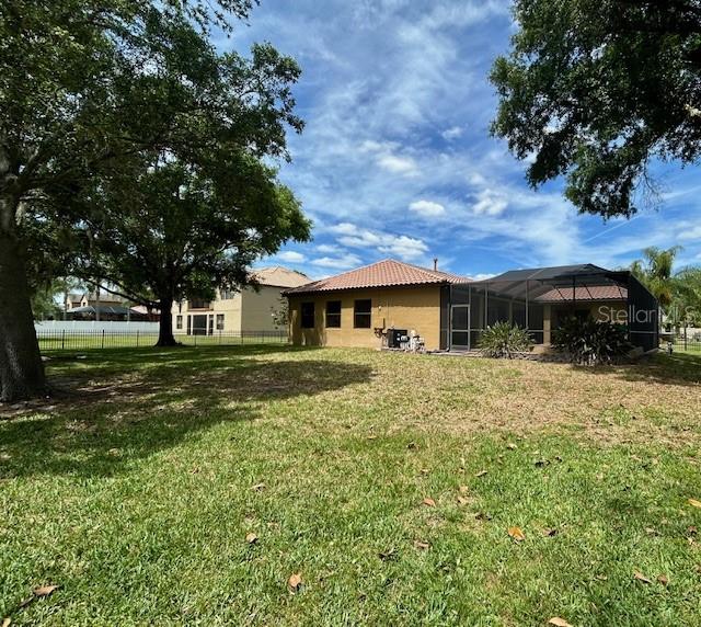 Large Private Backyard with Trees