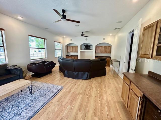 Media Room with Bar and Wine Refrigerator