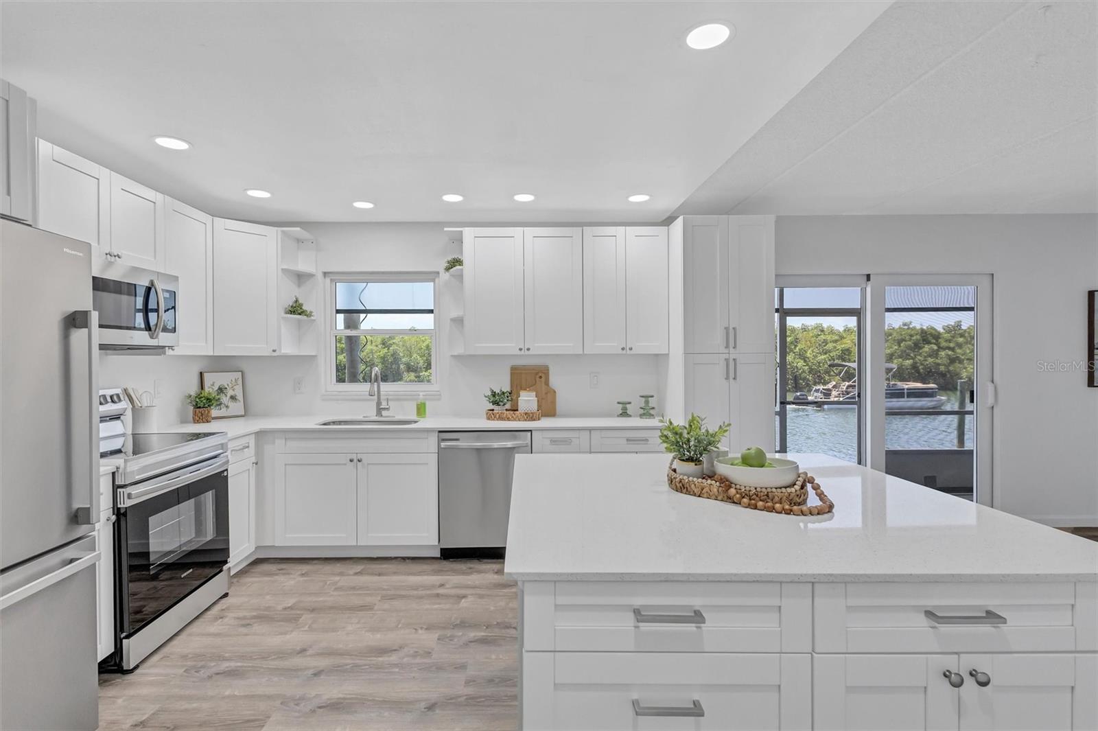 Spacious kitchen with island