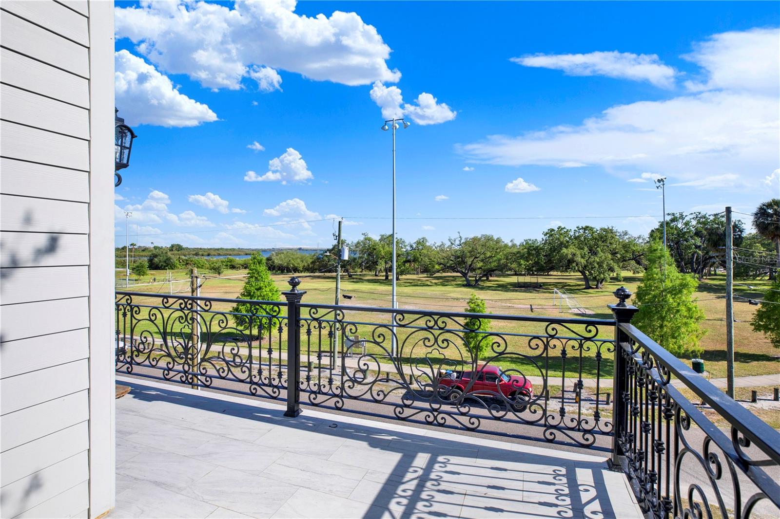 View from outside guest bedroom balcony.
