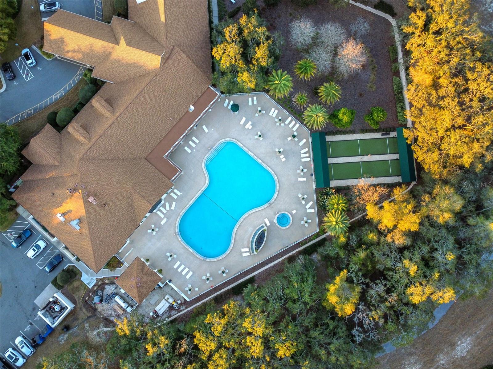 aerial of pool