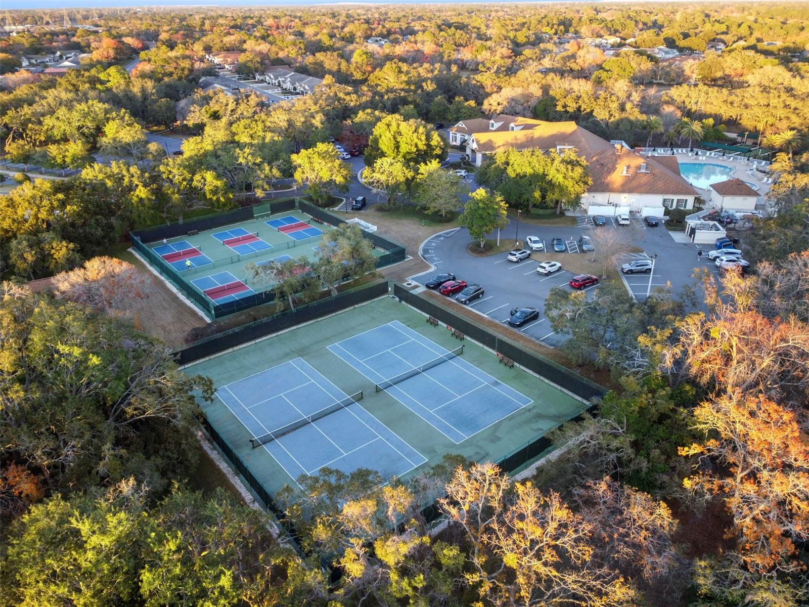 aerial of tennis and pickleball