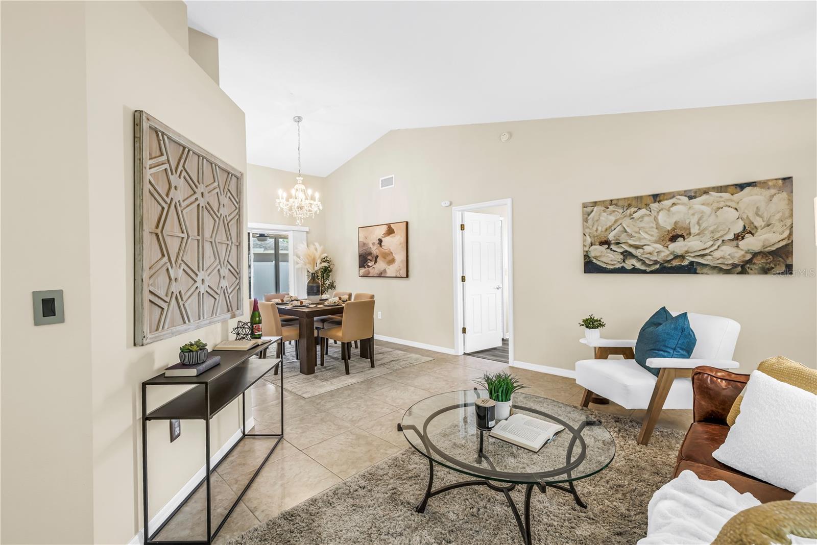 View of Livingroom and Dining Room from Entryway
