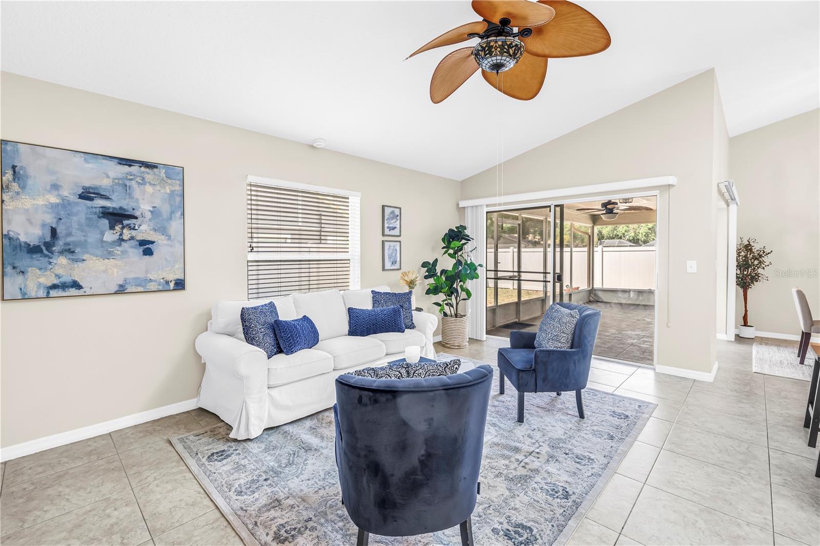 Family Room with Sliders to Lanai