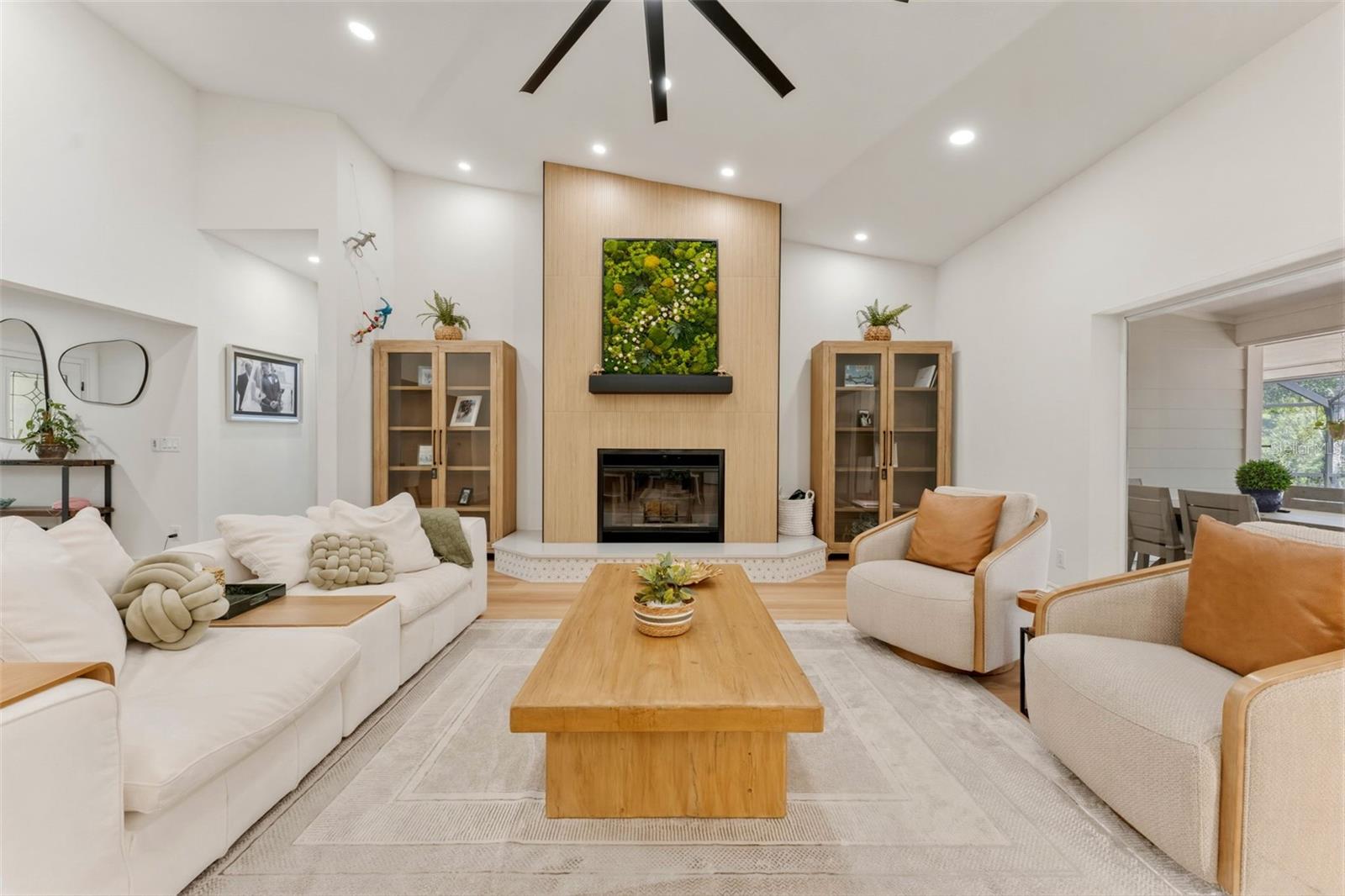 Living Room with High Ceilings