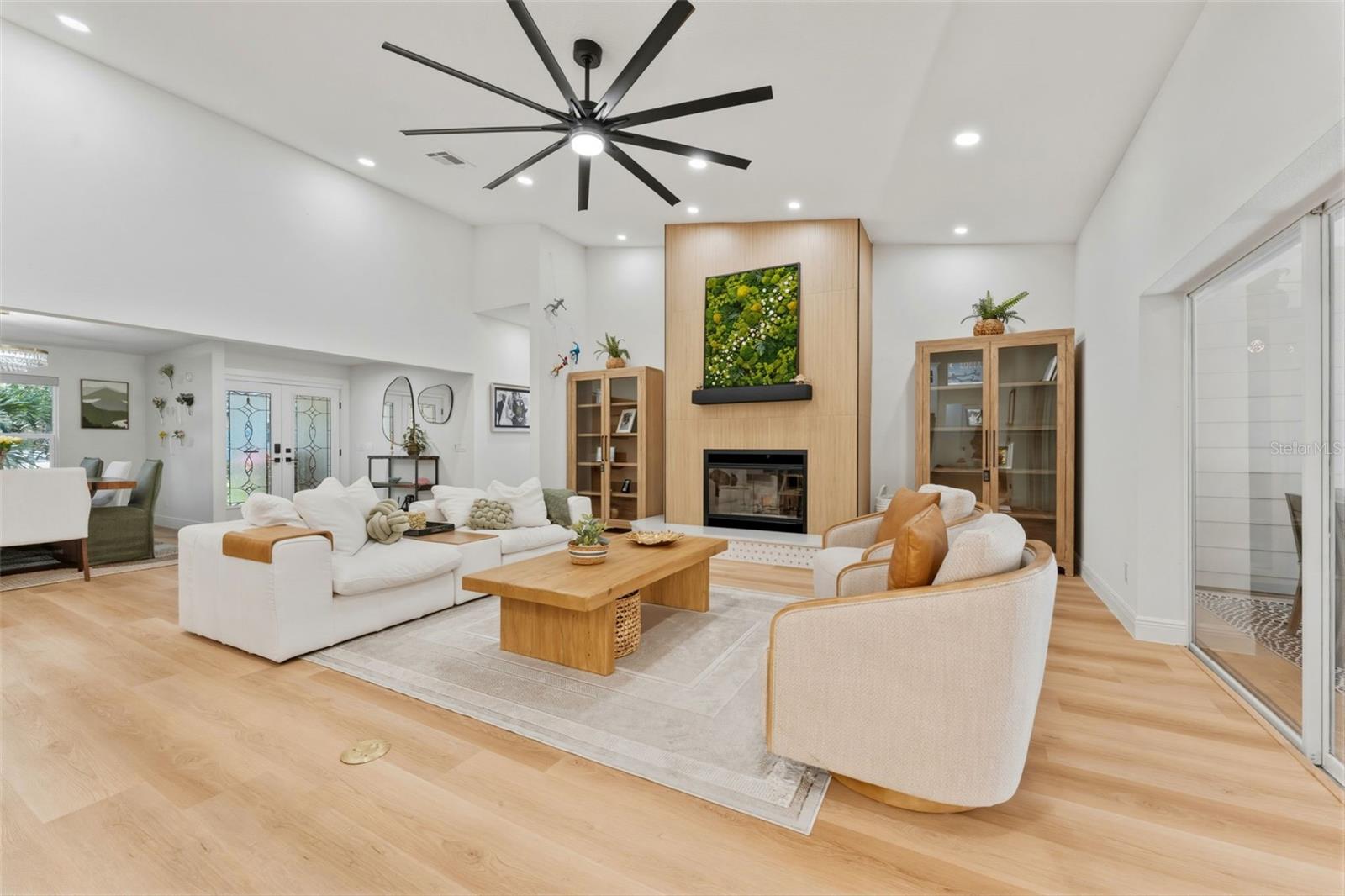 Living Room Featuring Accent Wall