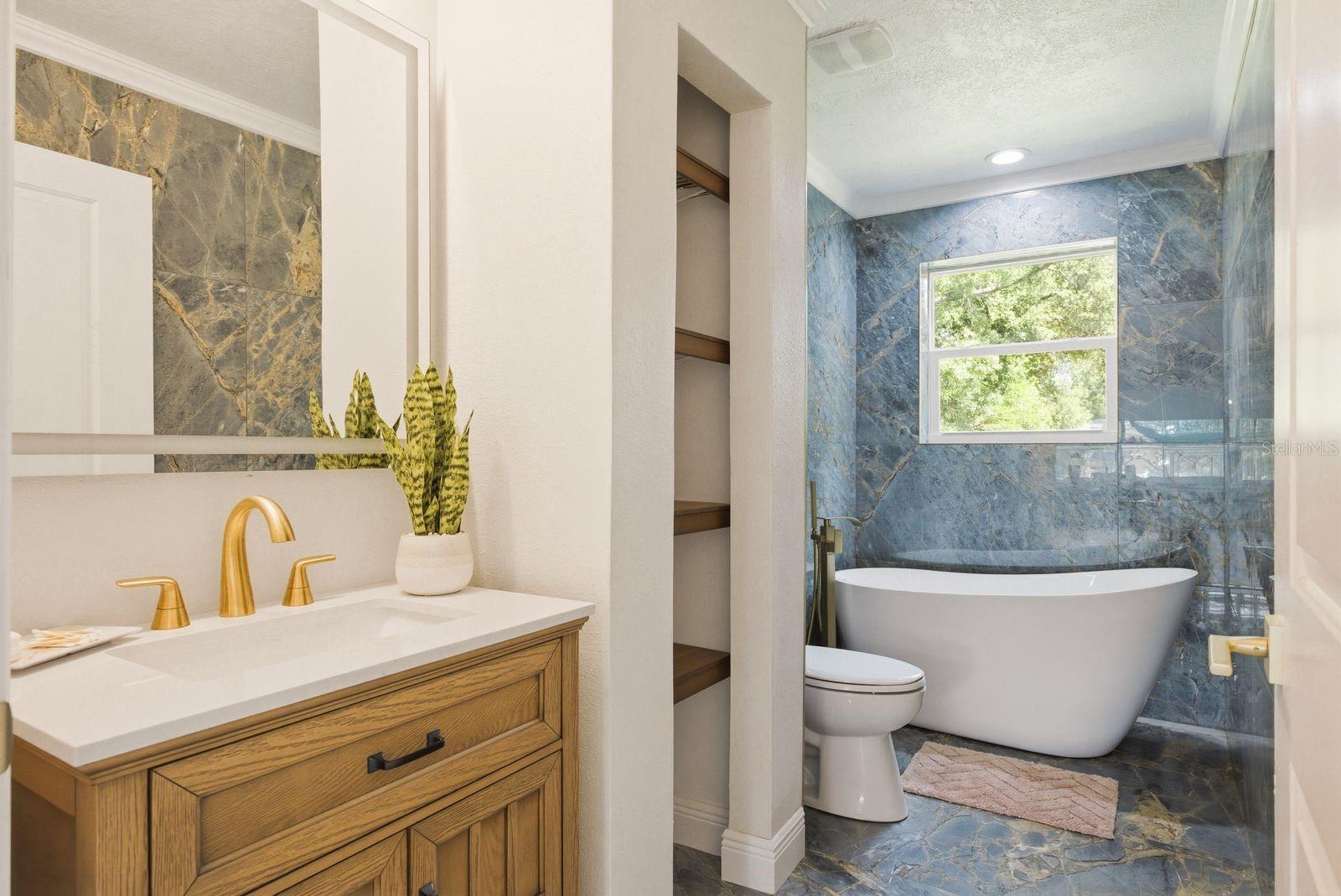 Guest Bath soaker tub with shower wand