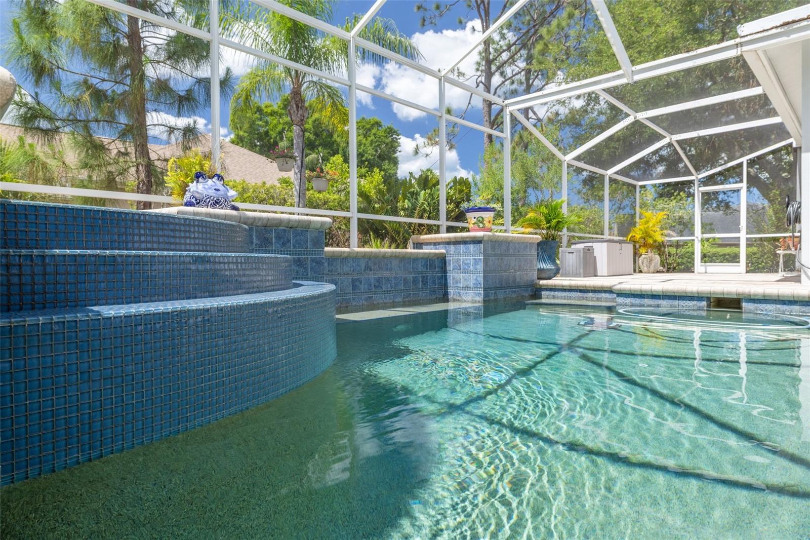 Spillover heated spa!