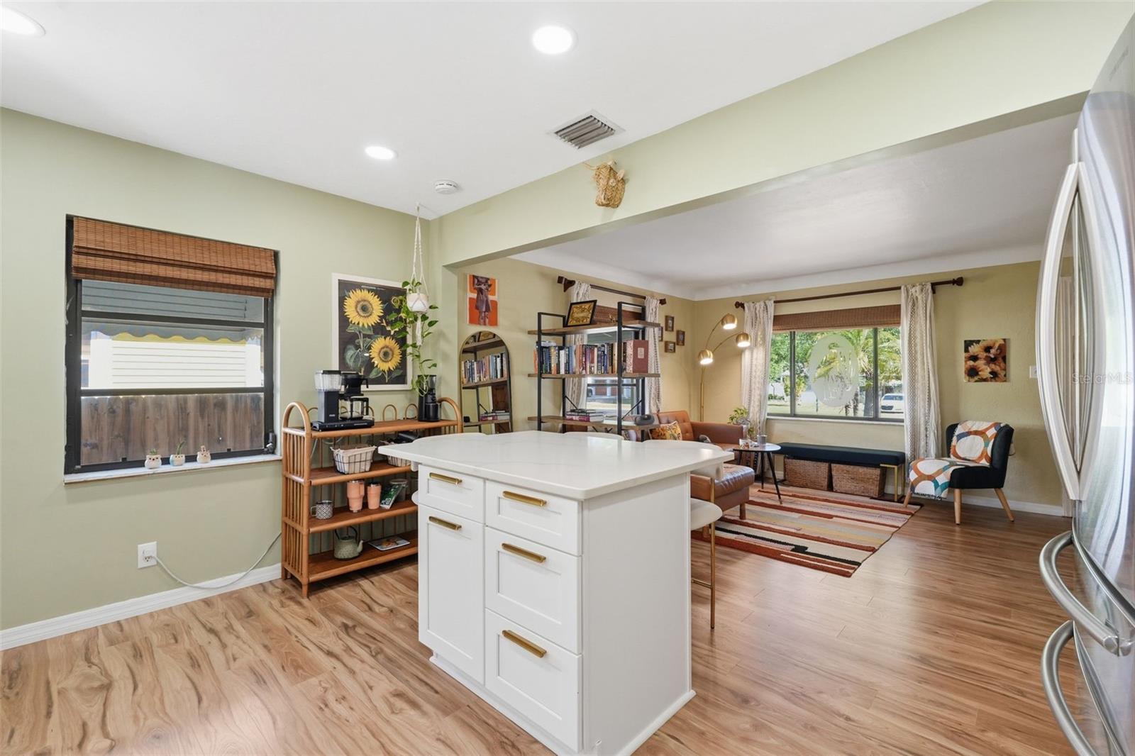 Kitchen overlooking the living room