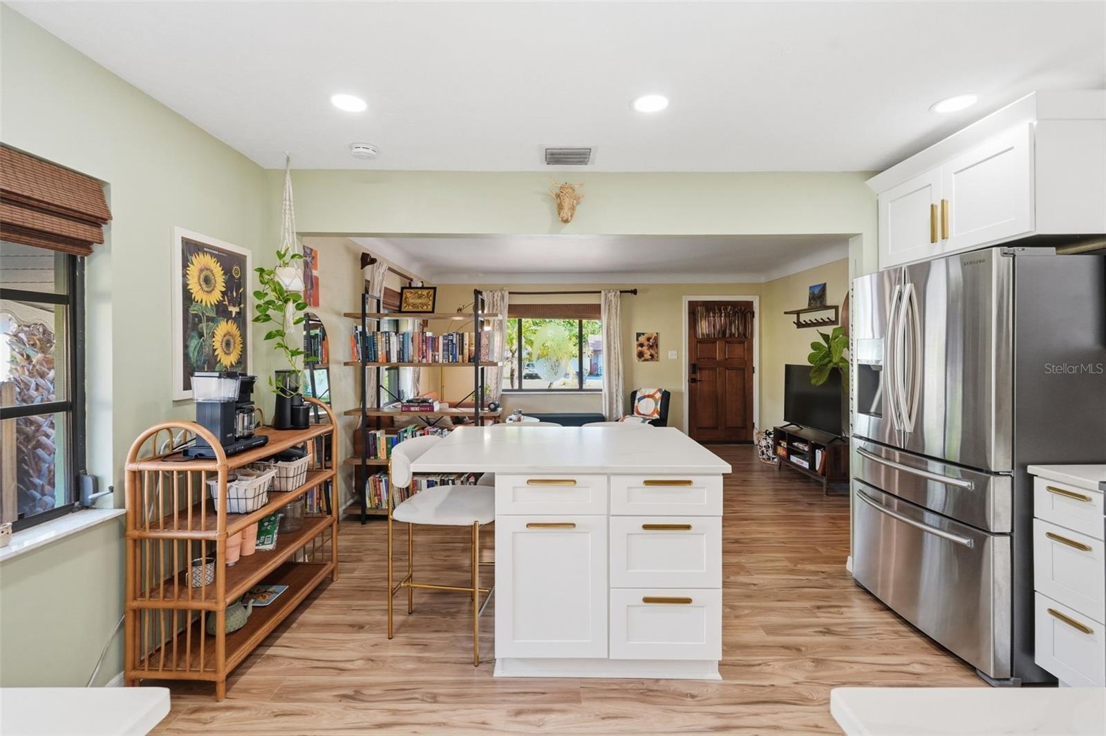 Kitchen overlooking the living room
