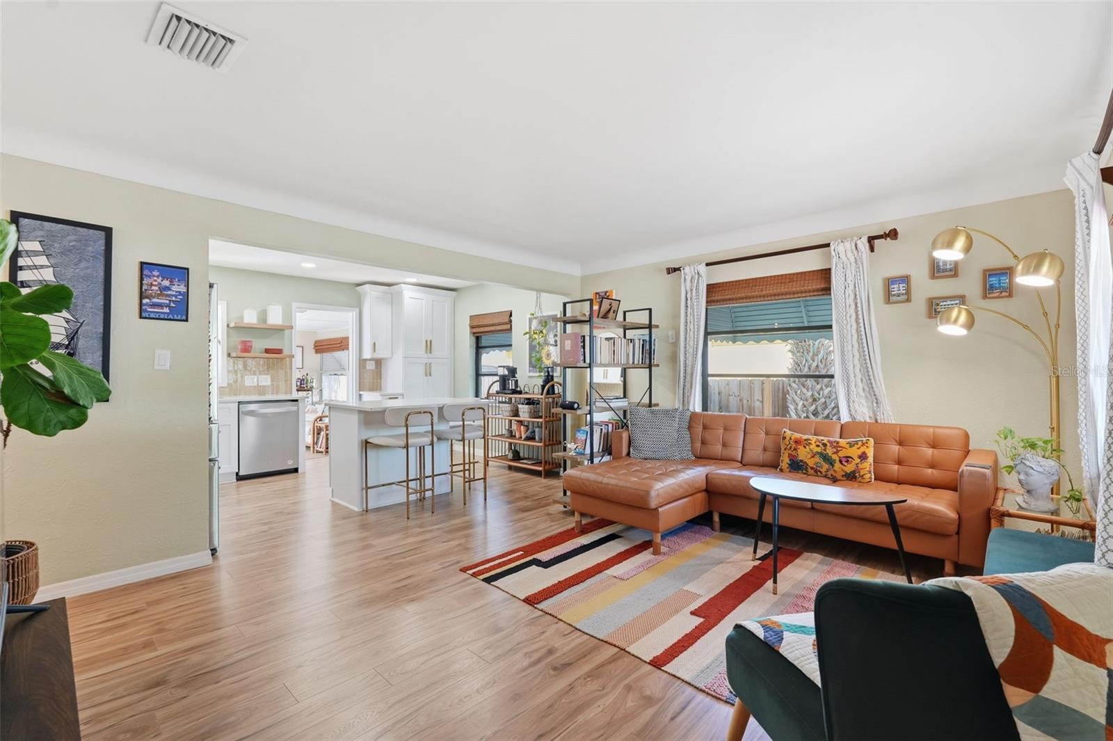 Living room overlooking the kitchen