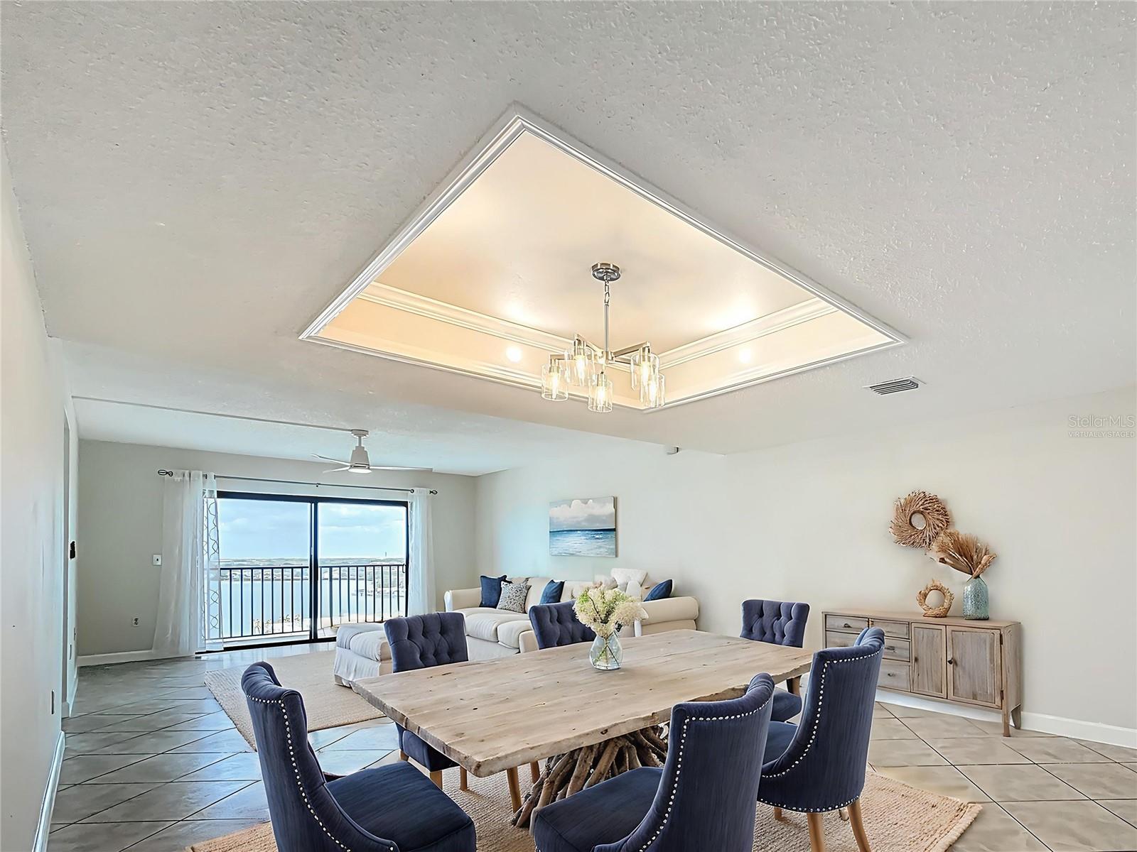 Virtually staged - living & dining room