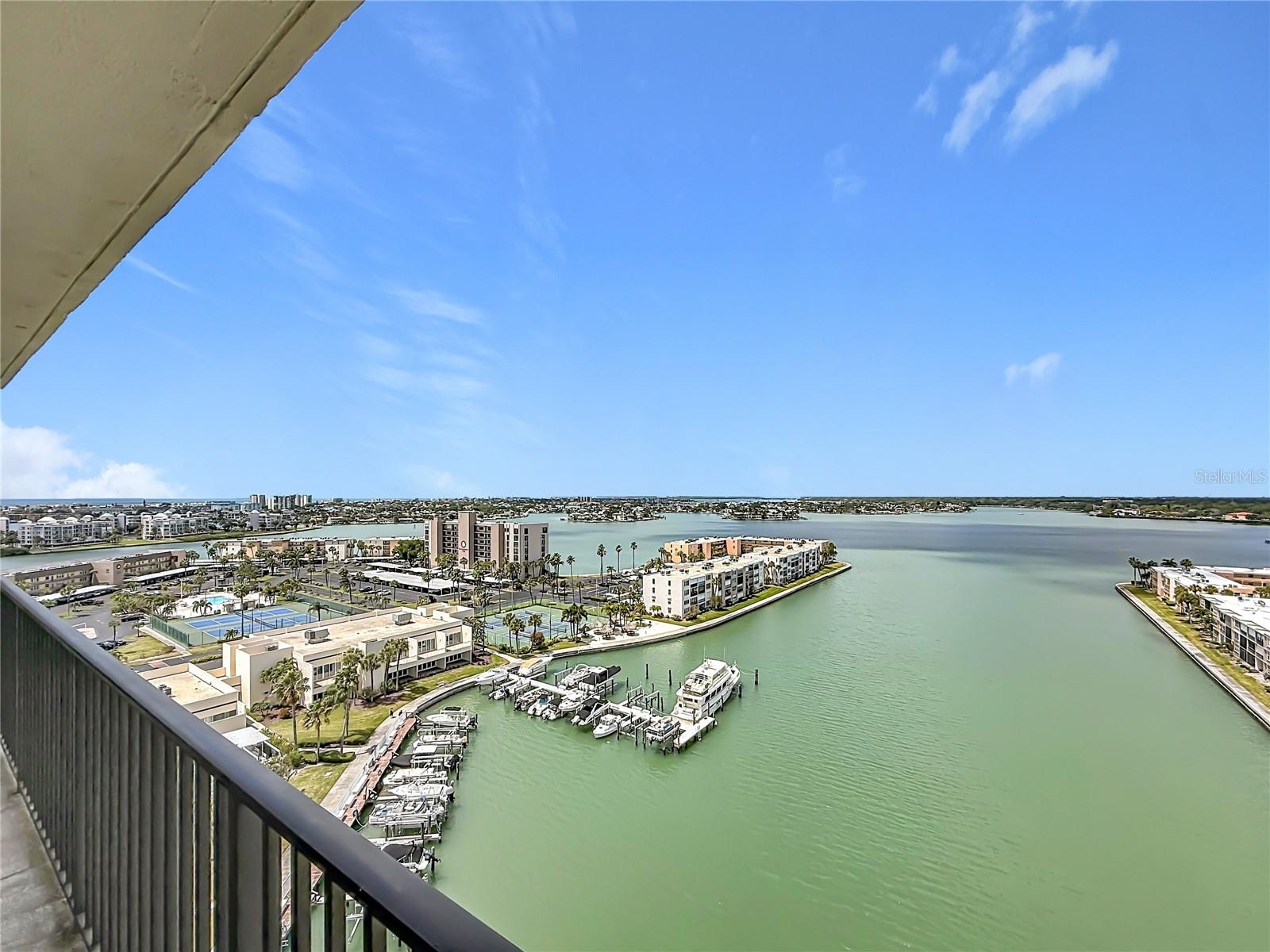 Another look at your magnificent water views from the balcony looking right out to the Intracoastal waterway