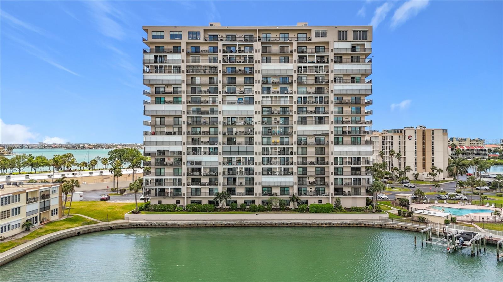 This is the back of the Admiral building - notice there is a swimming pool right next to the building for added convenience