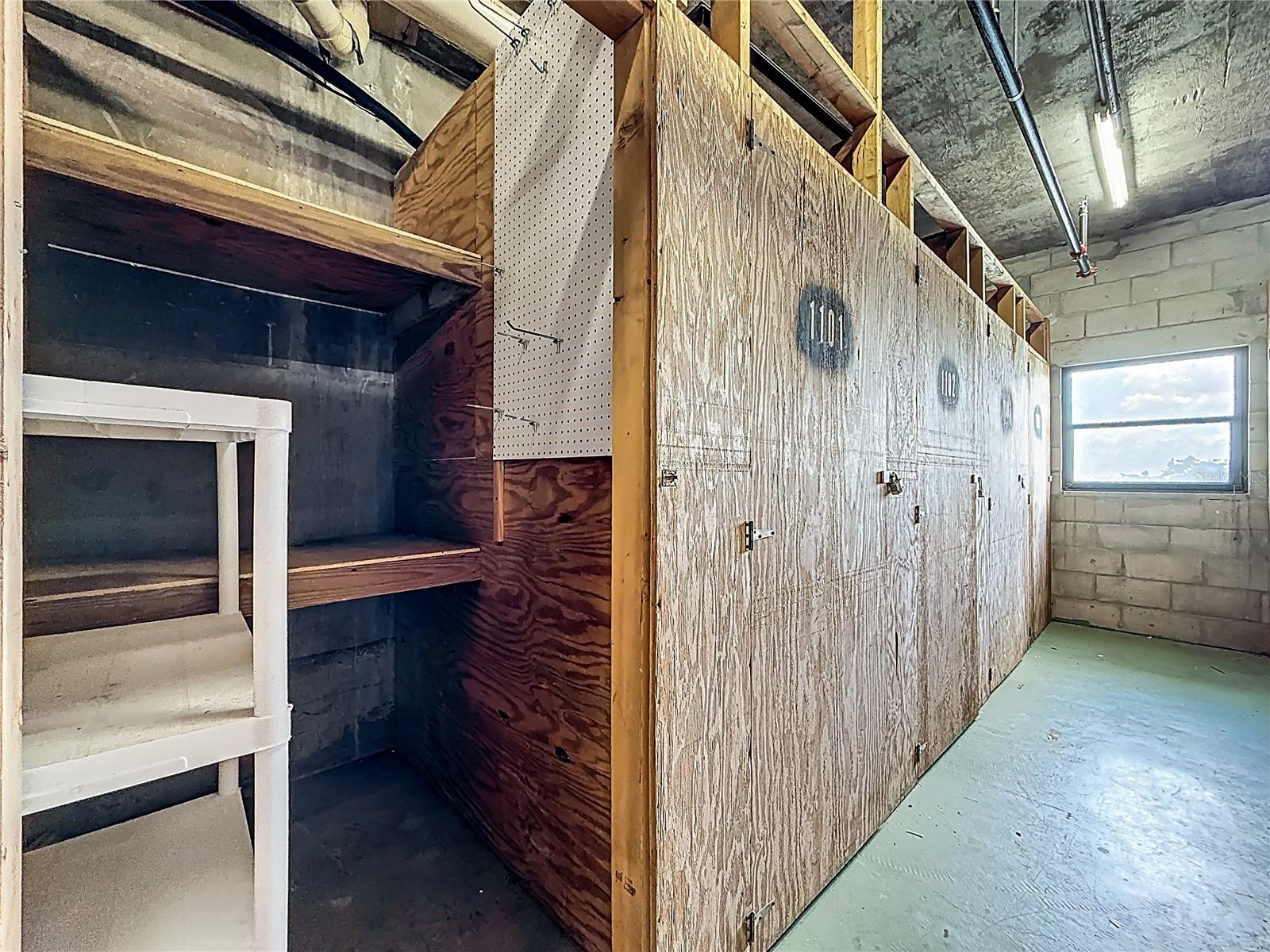 Besides the storage room off the balcony and another shared one on the same floor as the unit, there is a 3rd one that is located on the 1st floor in the building