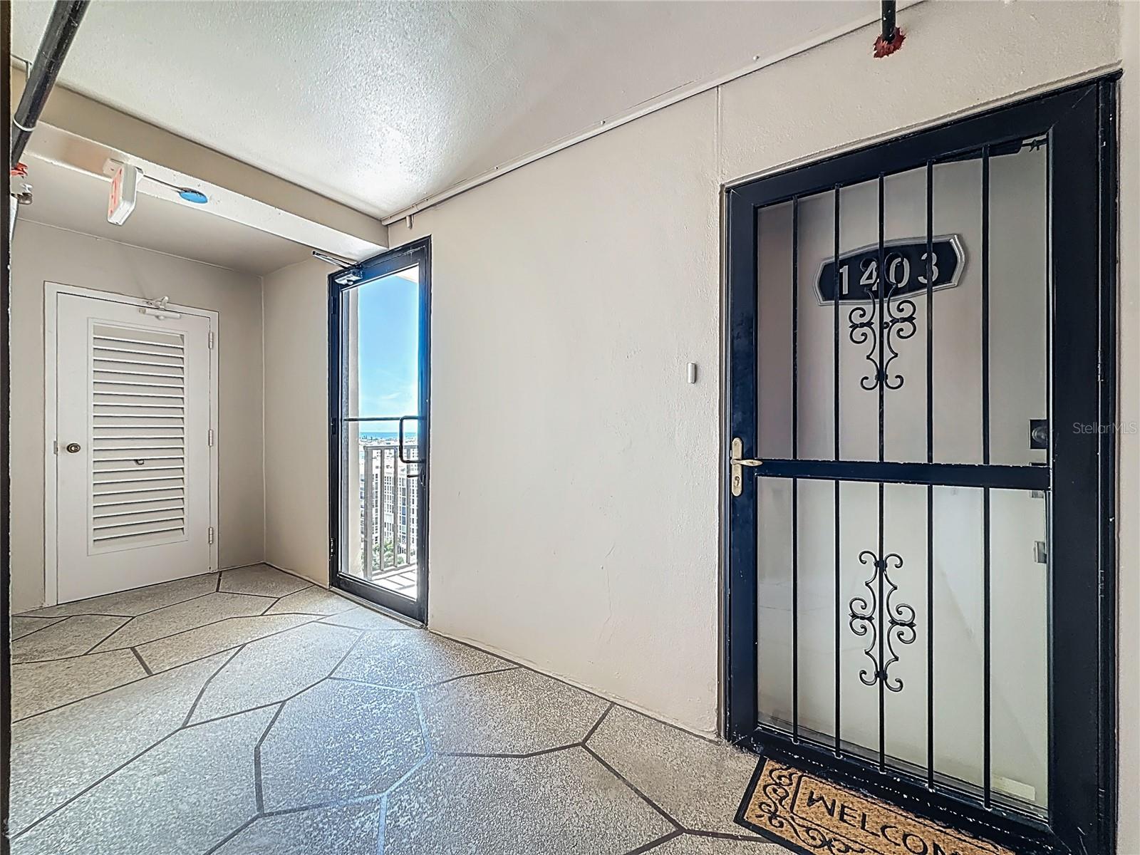 Front door of your unit - to the left is a storage closest that is shared by 3 units  - very convenient to your unit.