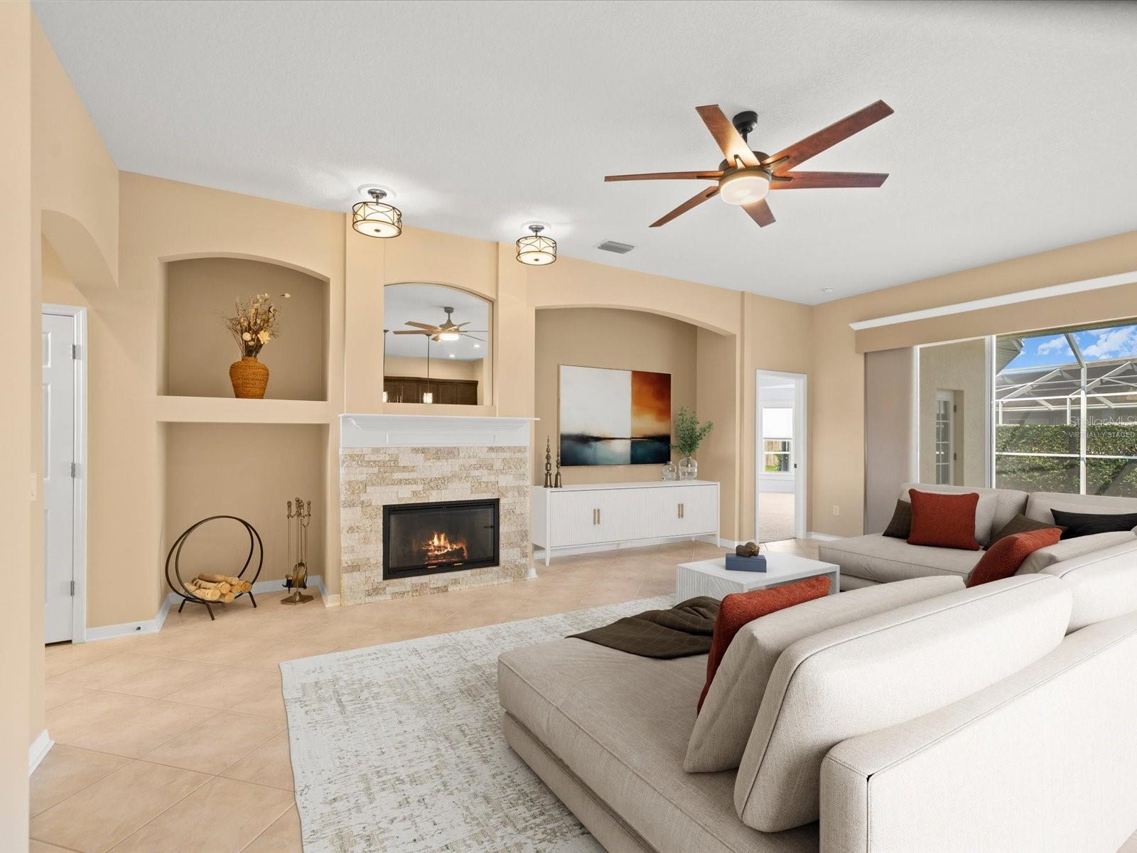 Virtually Staged Family Room