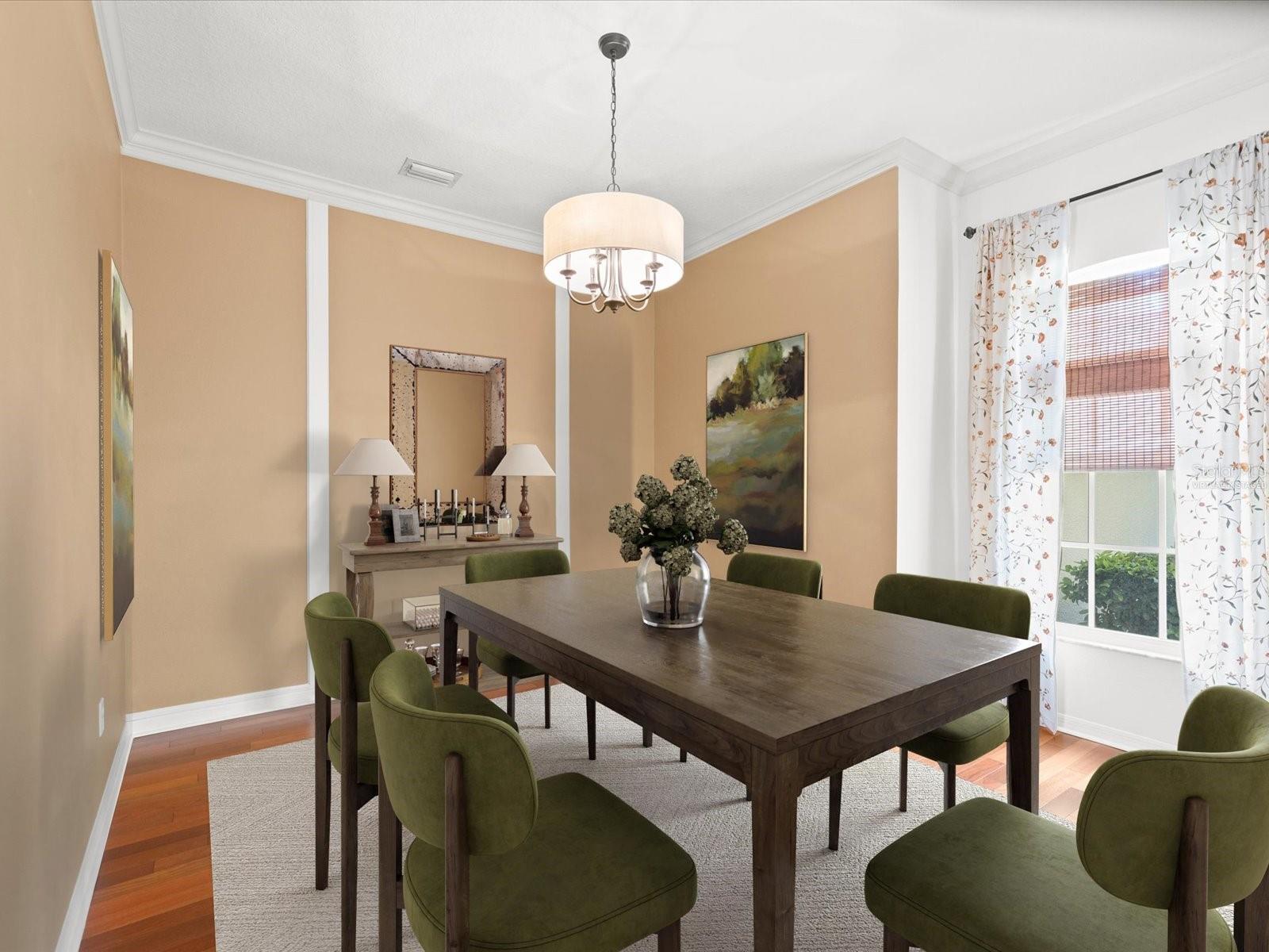 Virtually Staged dining room