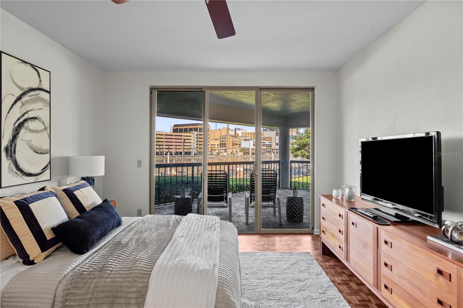 Primary bedroom with AMAZING water views!