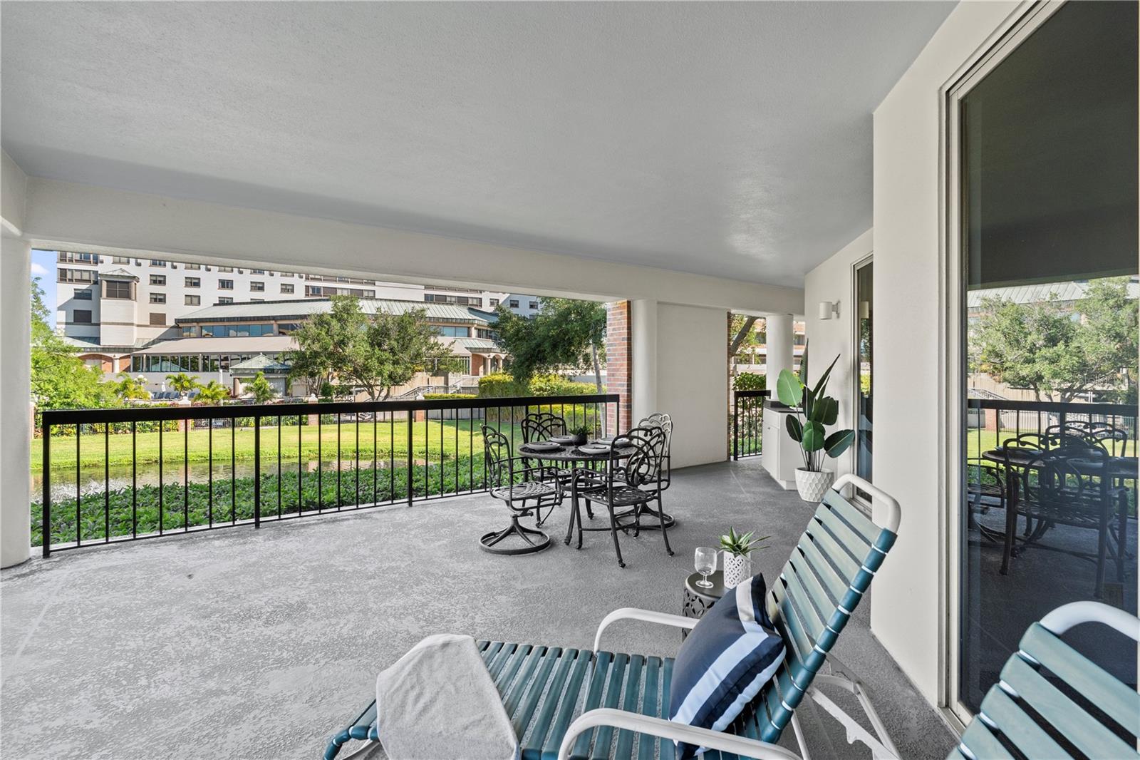 Large covered balcony