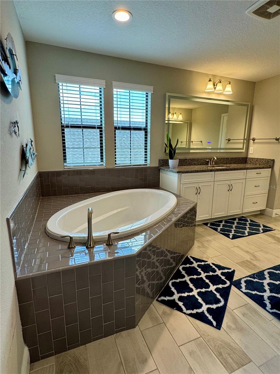 Relaxing tub and larger vanity