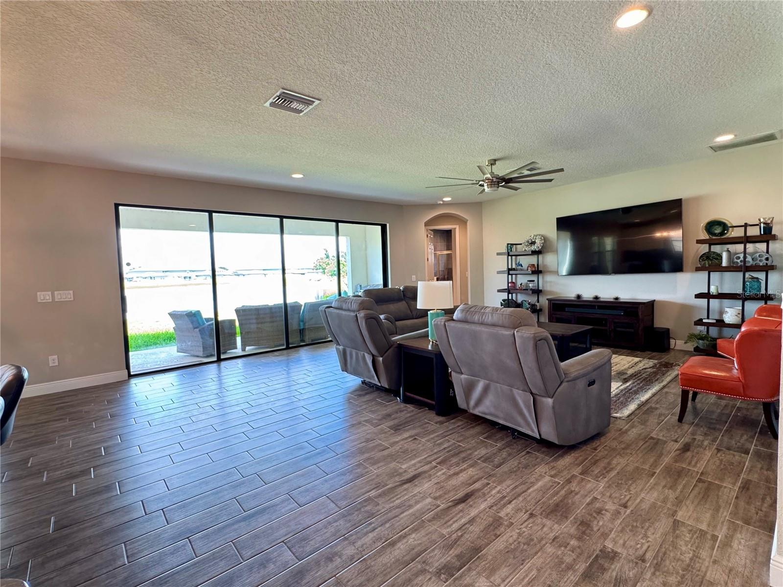 Living room with large sliders