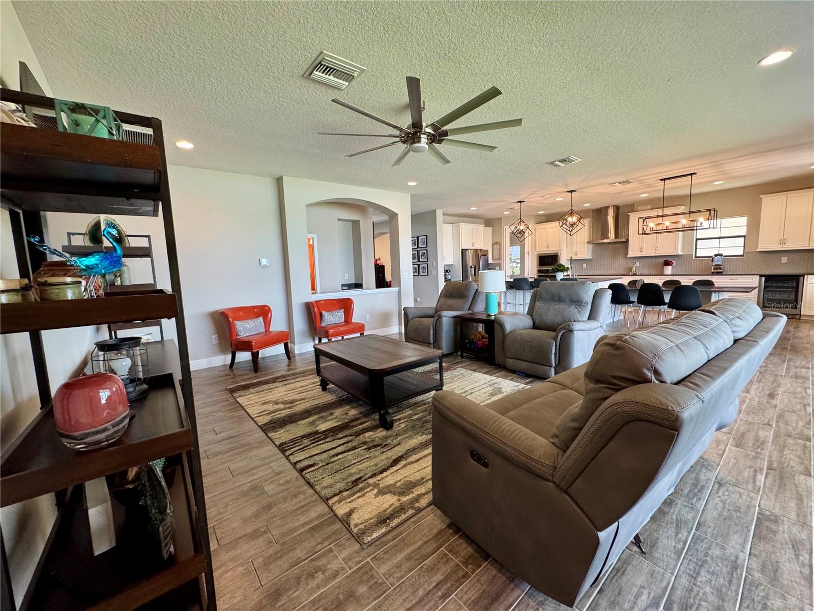 Living room open to Kitchen