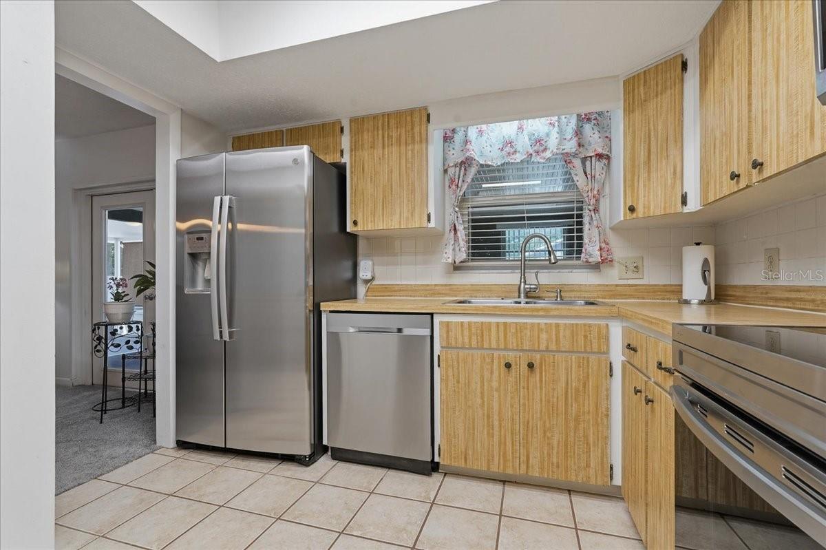 Kitchen with tile floor
