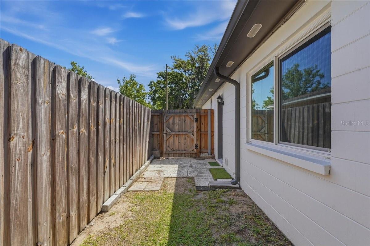 Side Yard with Gate to Front Yard