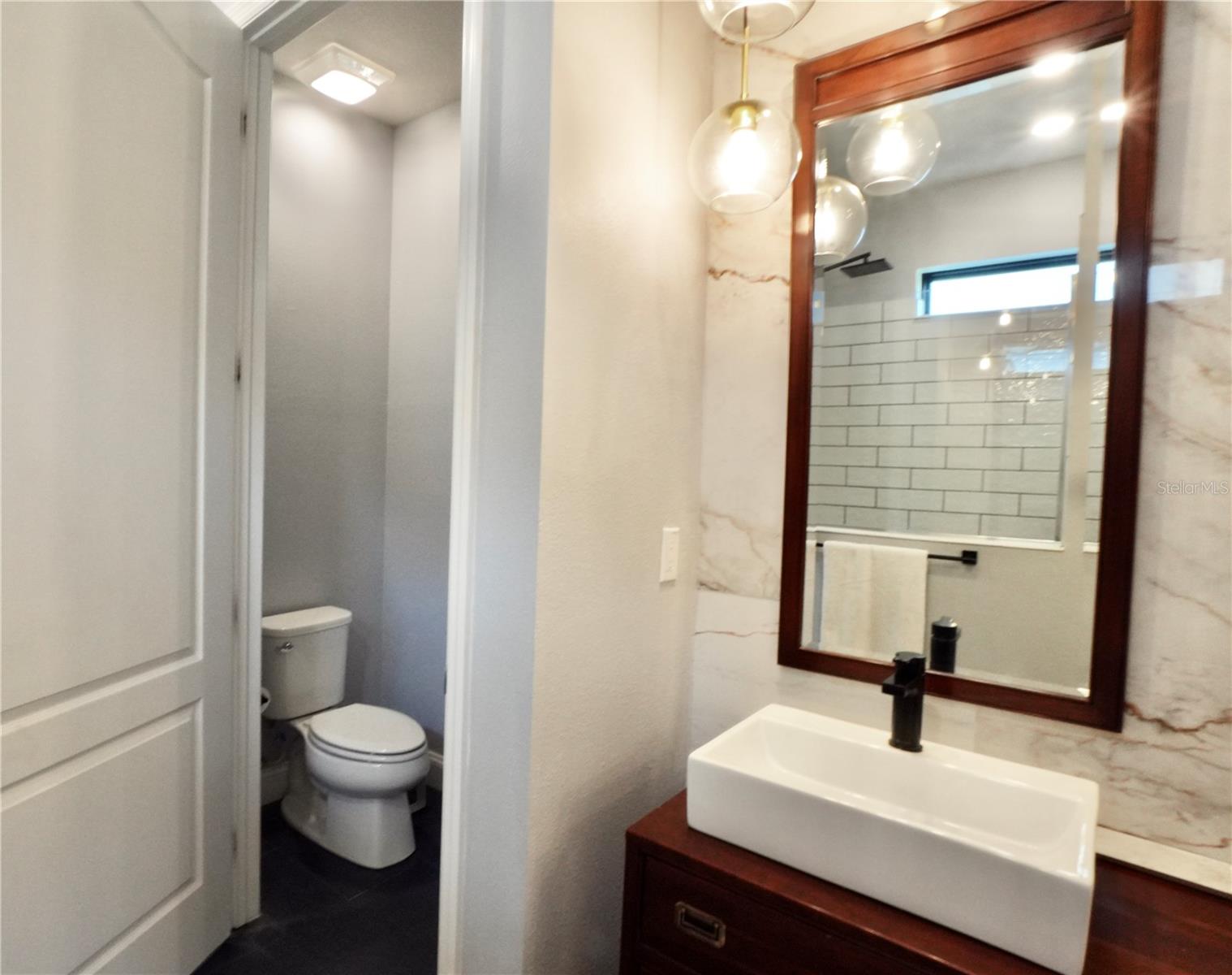 Private water closet.