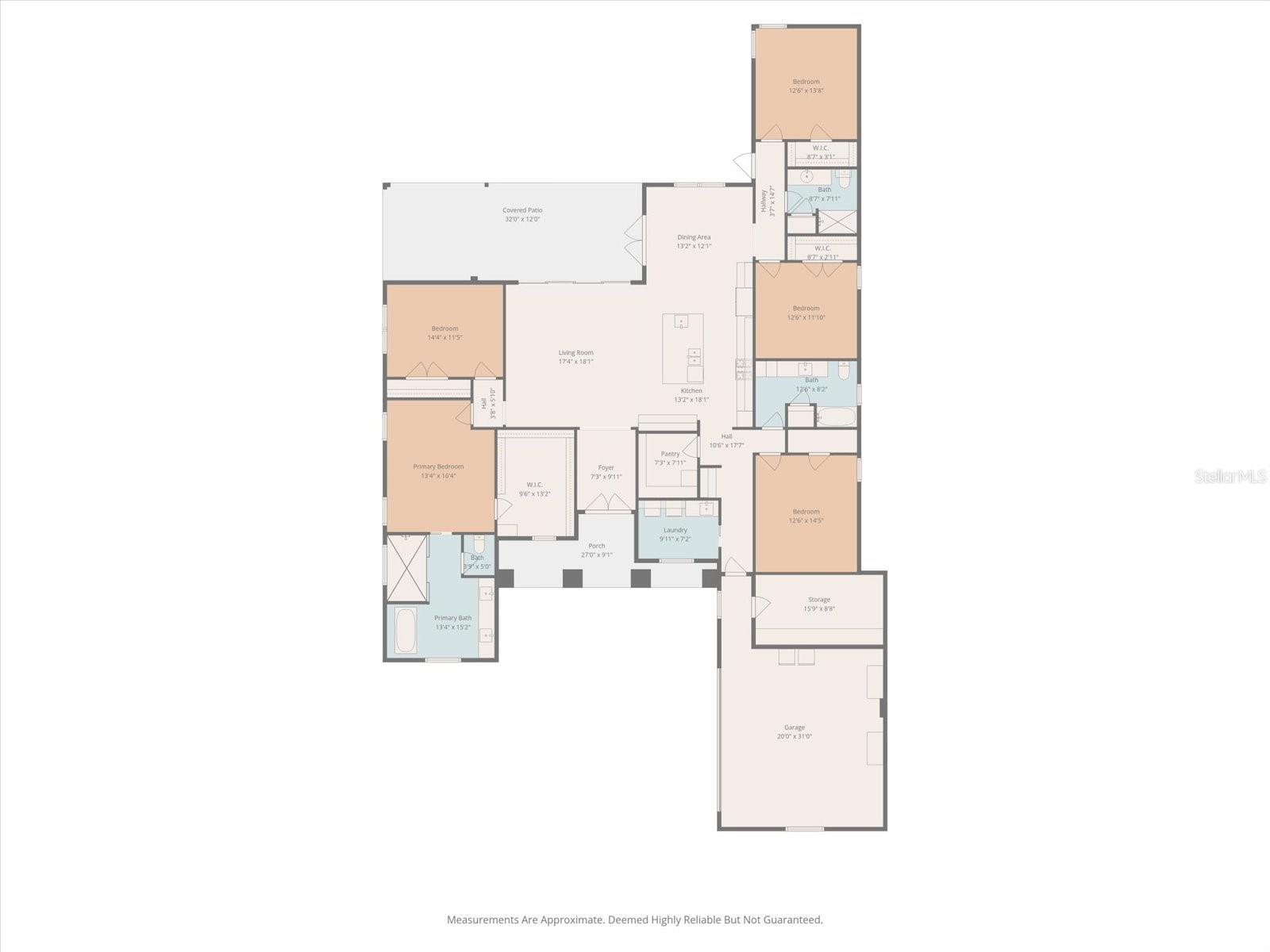 Thoughtfully designed floor plan for this spectacular 3,206 sq. ft. residence