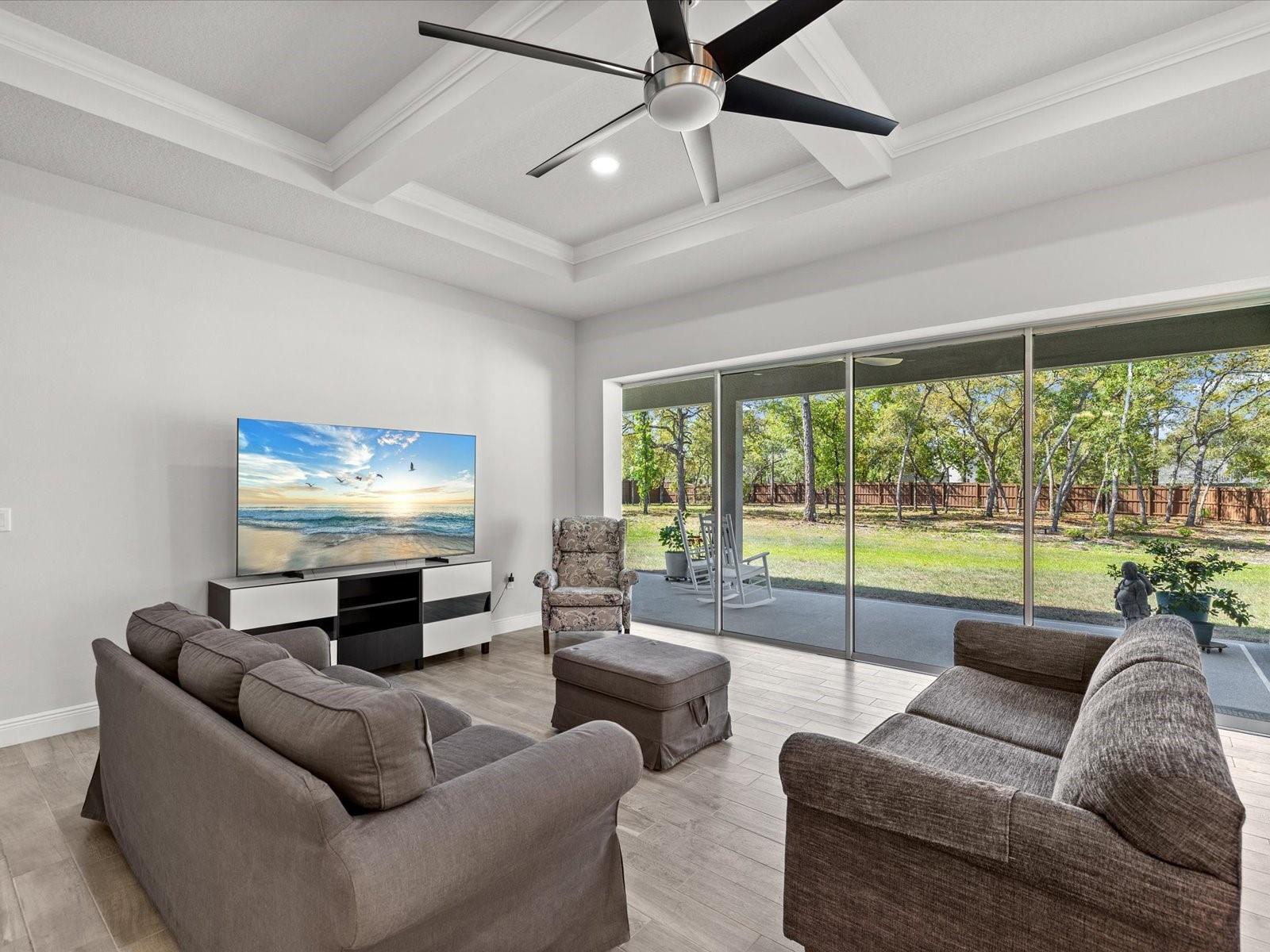 Massive sliding doors blur the line between indoor and outdoor living, ideal for effortless entertaining