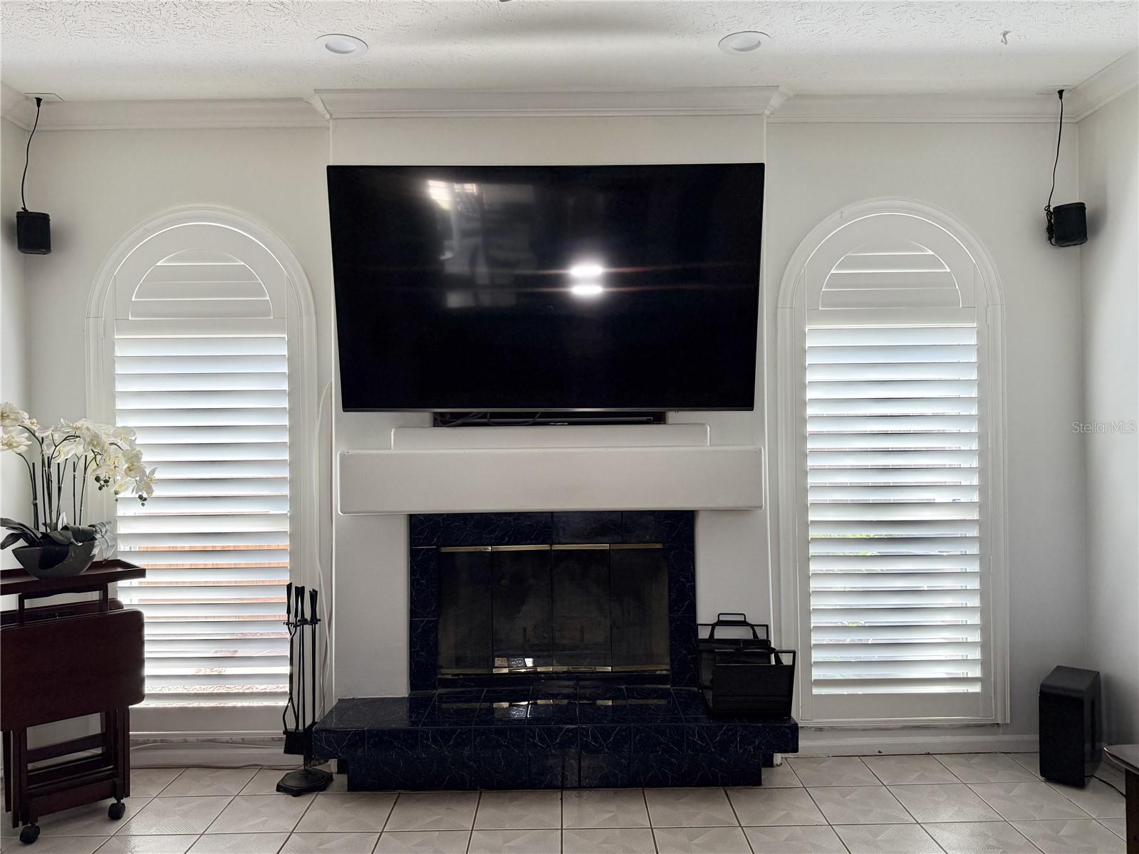 Family Room - Wood Burning Fireplace
