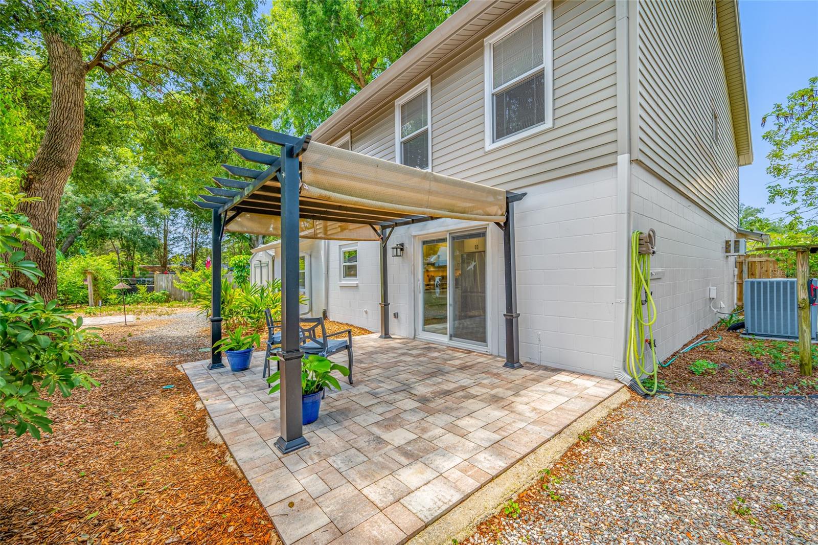 Large fenced back yard and back patio