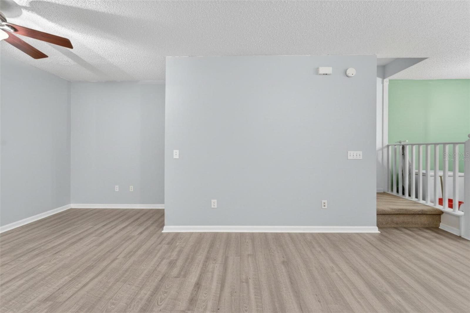 Living room virtually staged